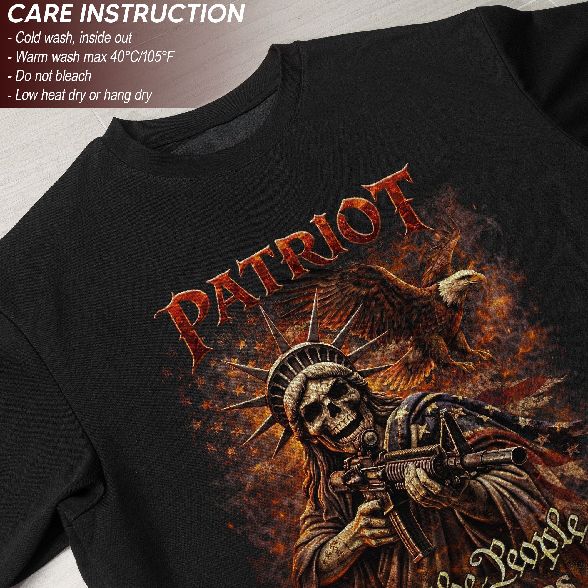 Patriot We The People Bootleg Tee – Skull Liberty, Eagle & 250 Years Street Art