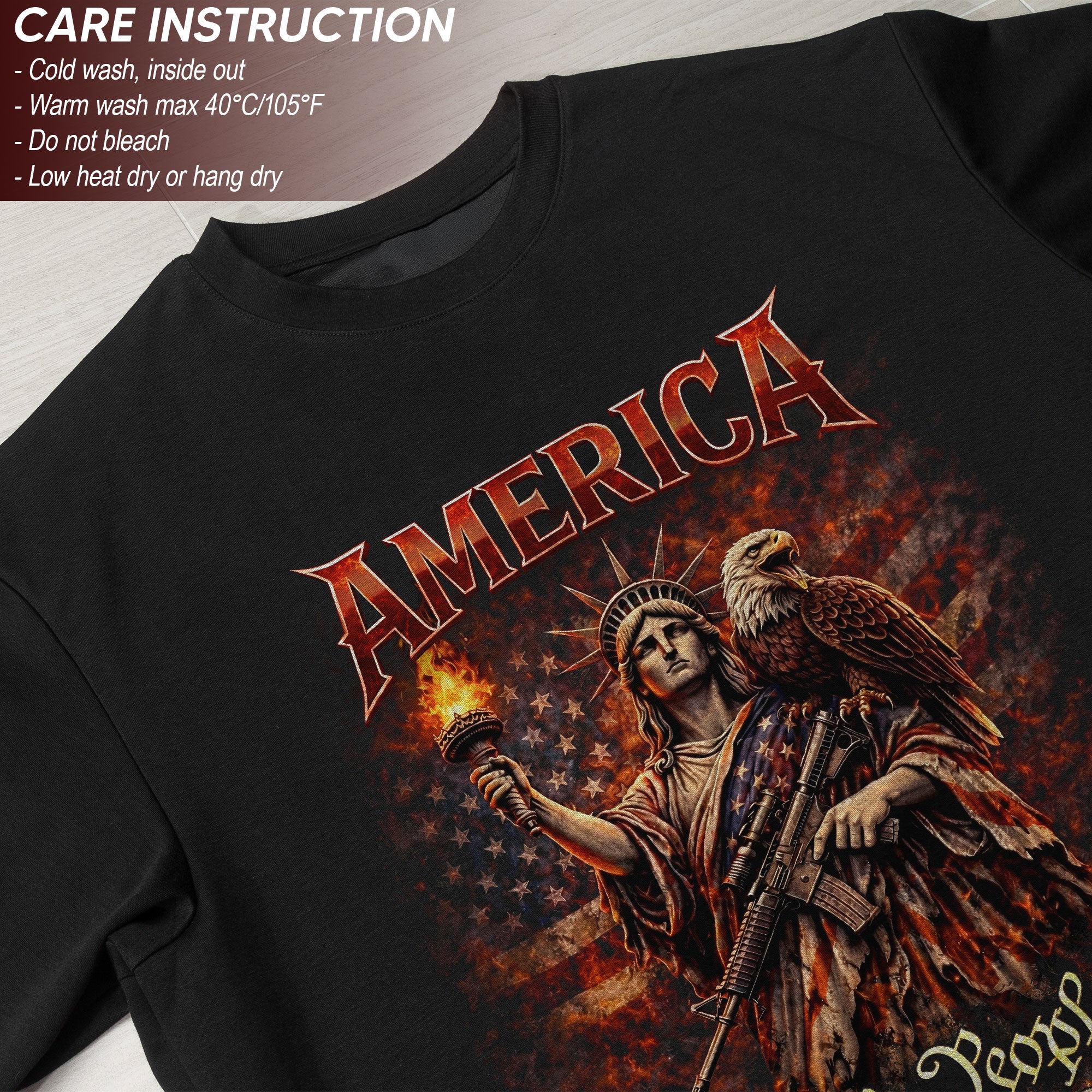 America We The People Bootleg Tee – Torch of Liberty, Eagle Power & 250 Years Raw
