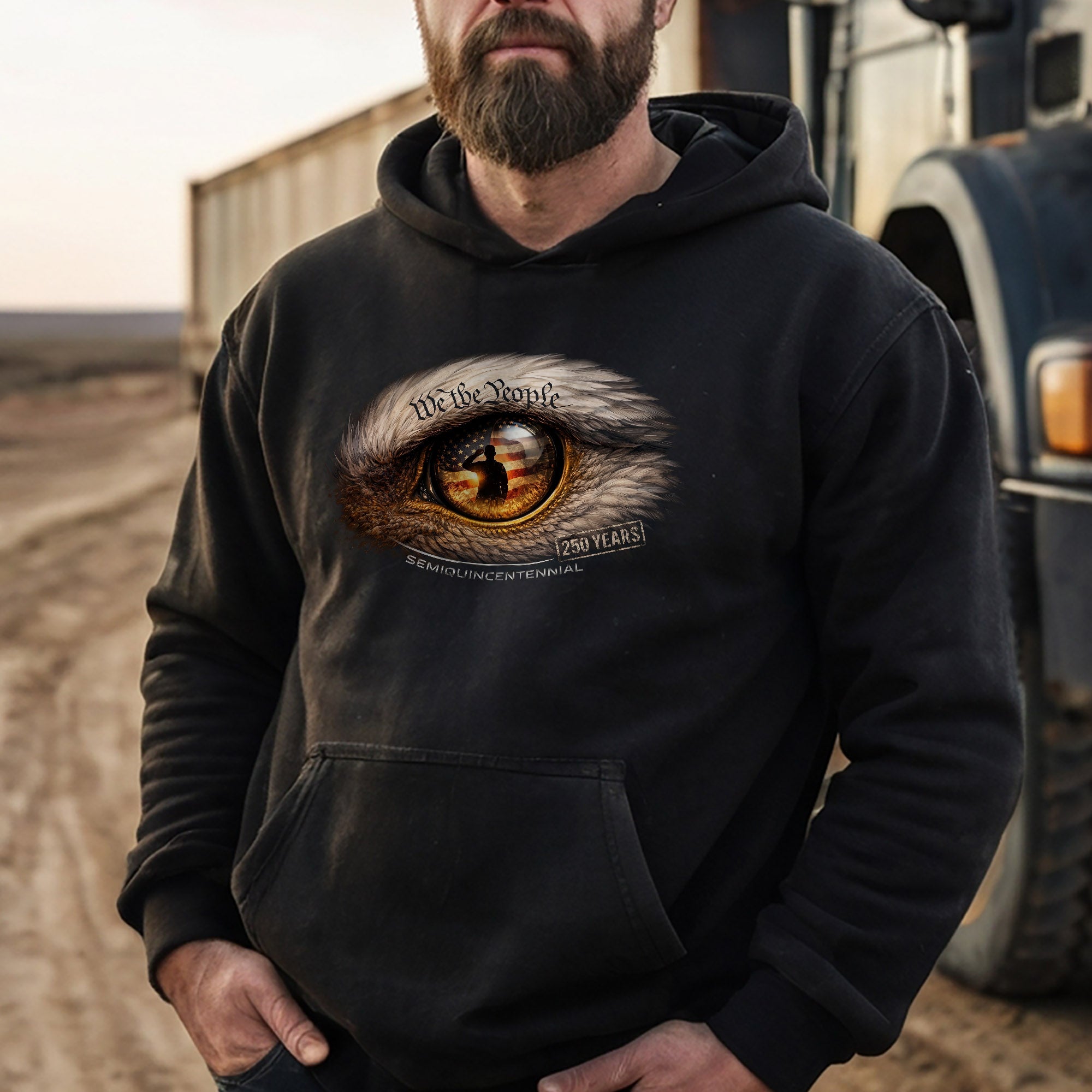 Semiquincentennial Vision Hoodie – 250 Years We The People Patriotic Eye Graphic