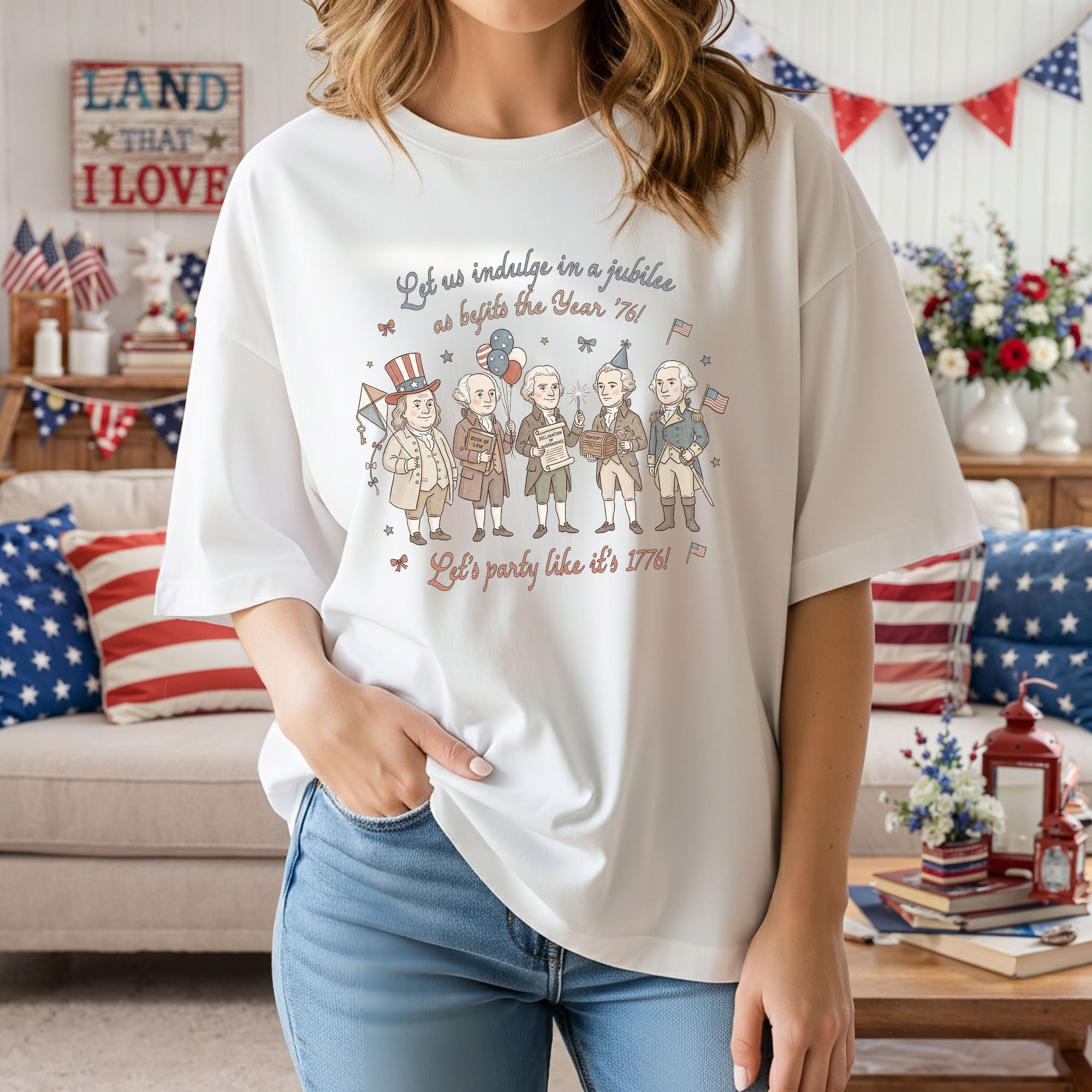 Funny Founding Fathers Shirt Let's Party Like It's 1776 Patriotic 250 Years