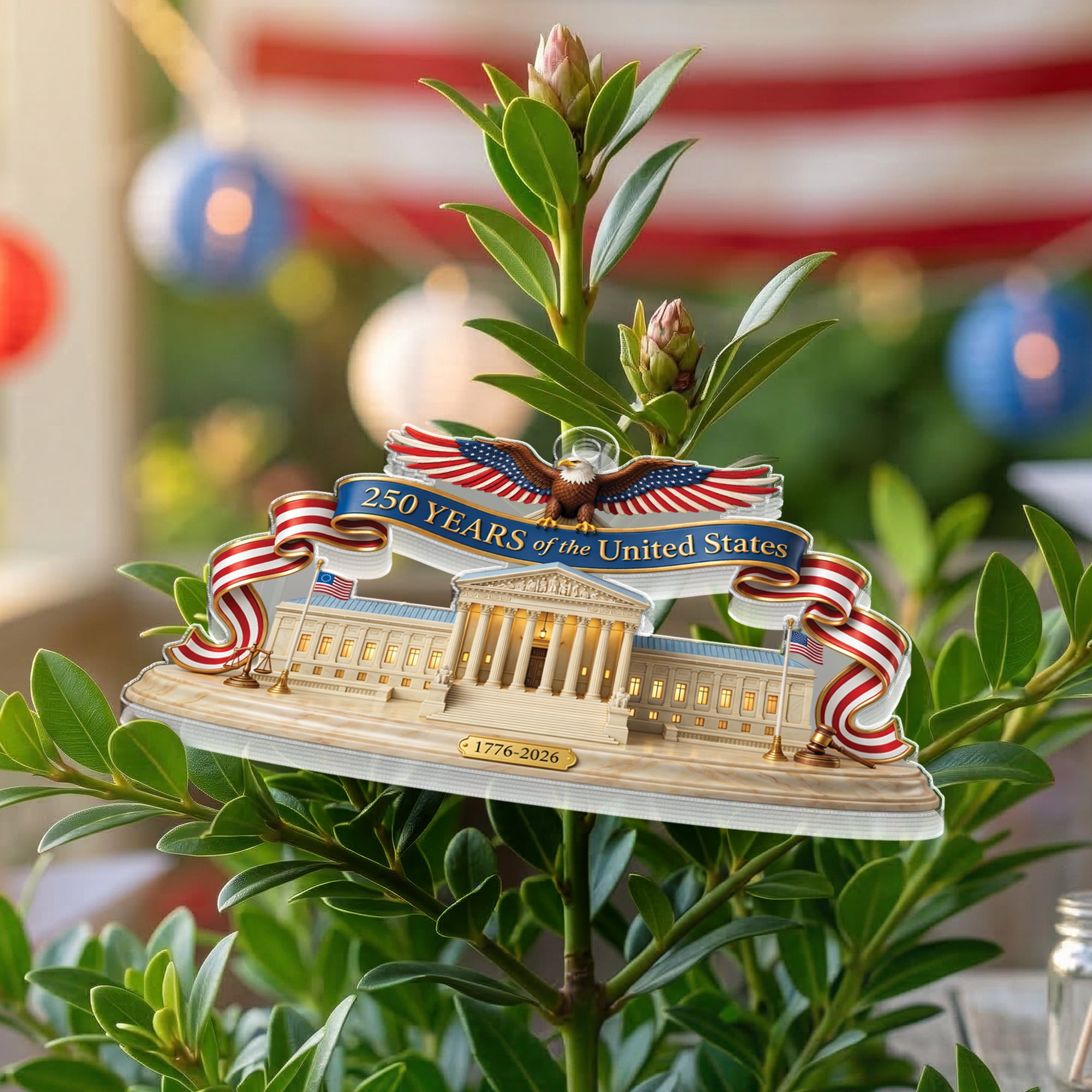 250 Years United States 1776-2026 Supreme Court Justice Eagle Flat Acrylic Ornament