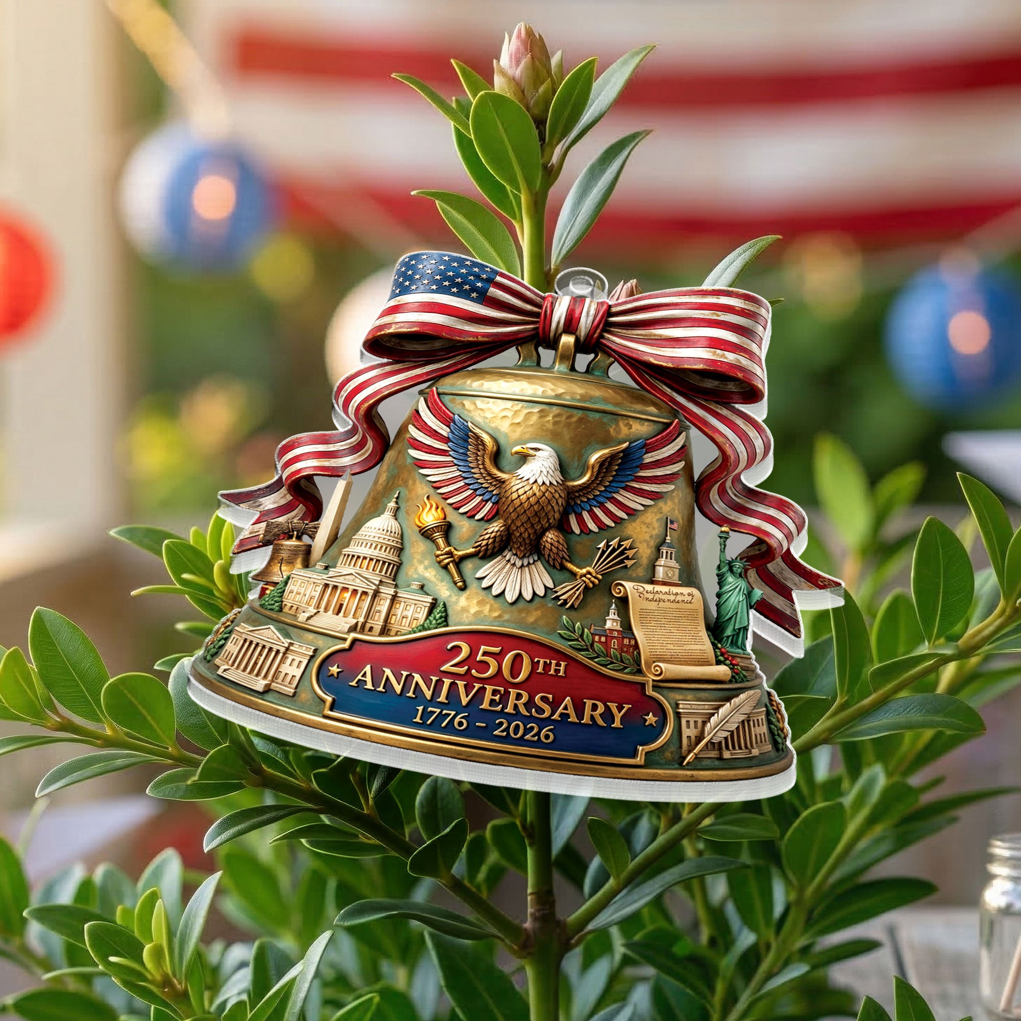 2026 U.S. 250th Anniversary Acrylic Ornament – American Eagle, Capitol & Liberty Bell Design