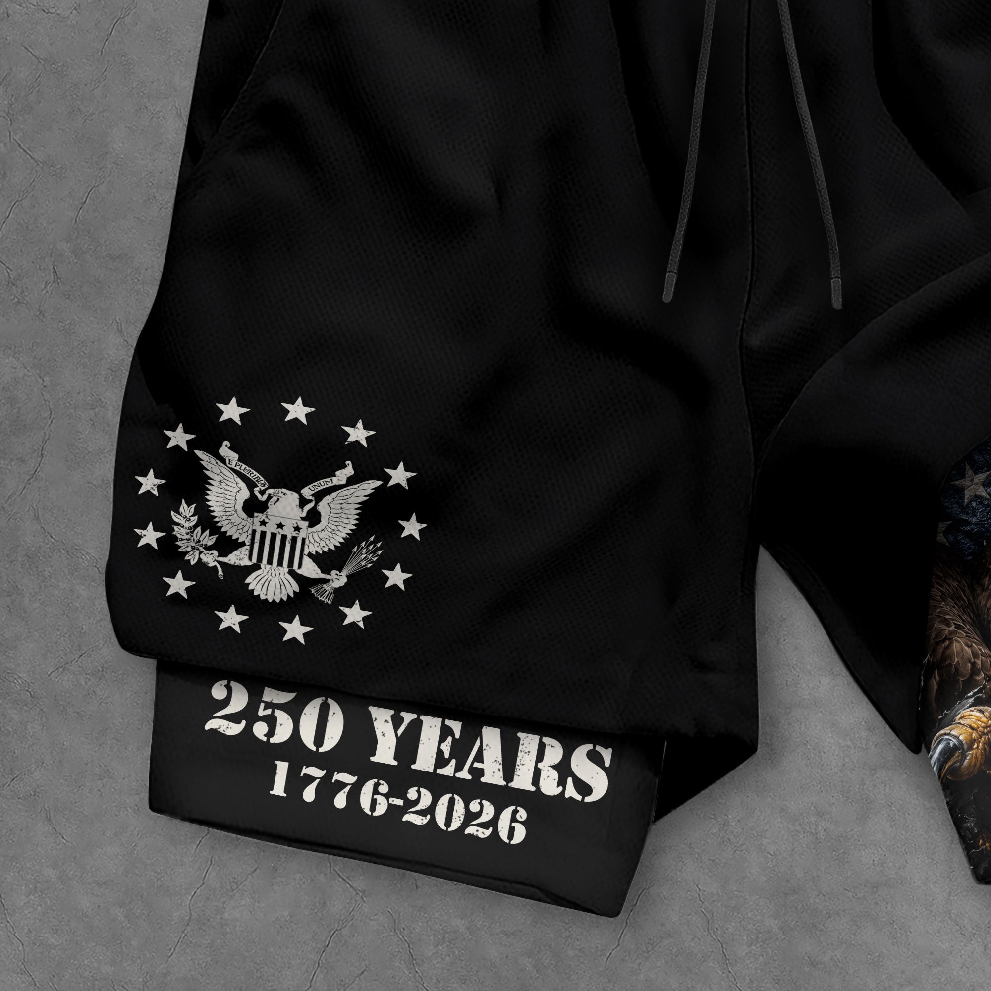 250 Years Eagle Gym Shorts 1776-2026 Patriotic American Flag Workout Shorts