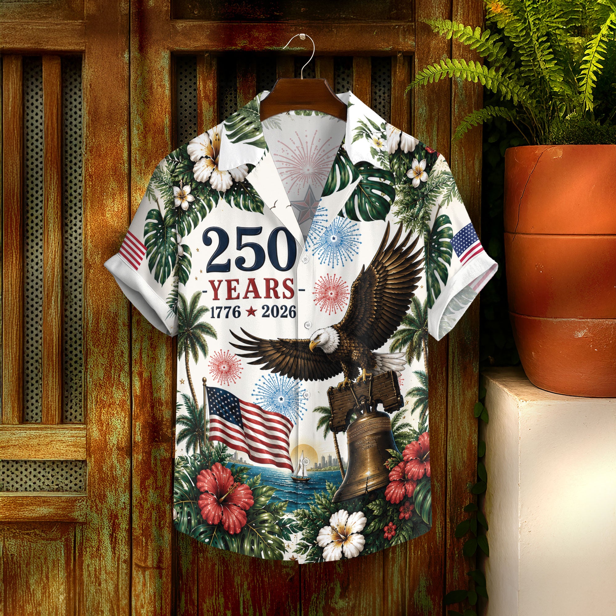 United States 250 Years Hawaiian Shirt Patriotic Eagle Tropical Independence Day Gift