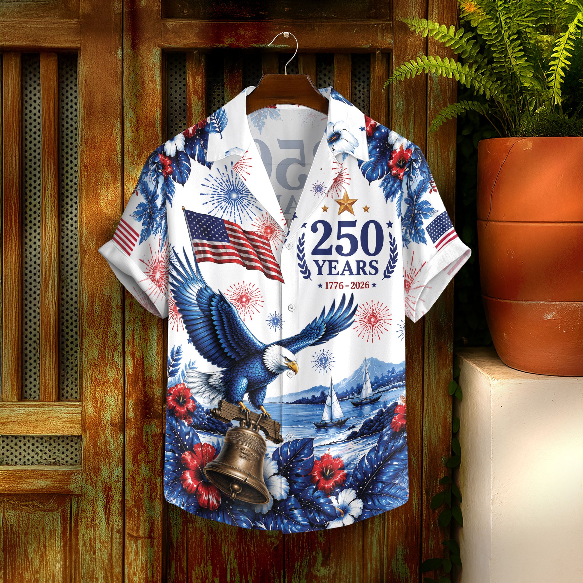 United States Patriotic Hawaiian Shirt 250 Years Freedom Celebration Apparel