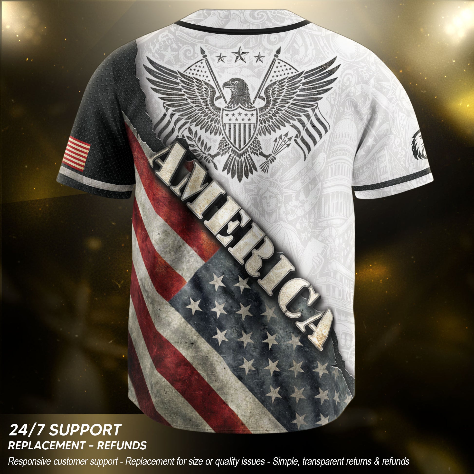 250 Years America Baseball Jersey Vintage Patriotic 1776 2026 American Pride - Rust Field Wear