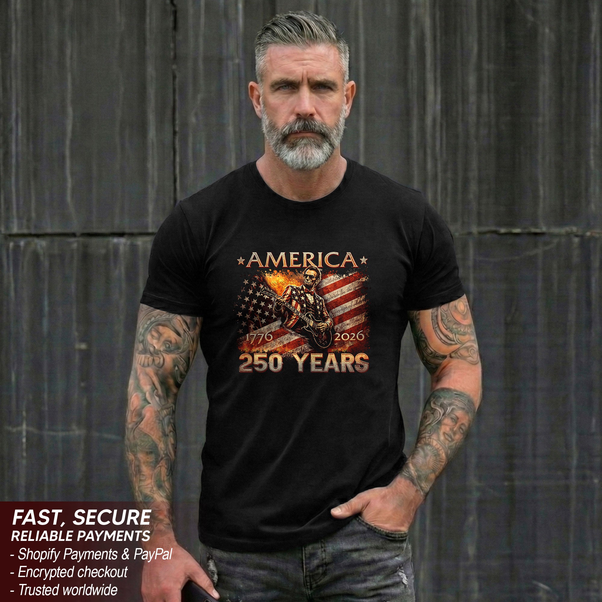 Unisex Lincoln T Shirt America 250 Years 1776 2026 Patriotic Graphic Summer Tee
