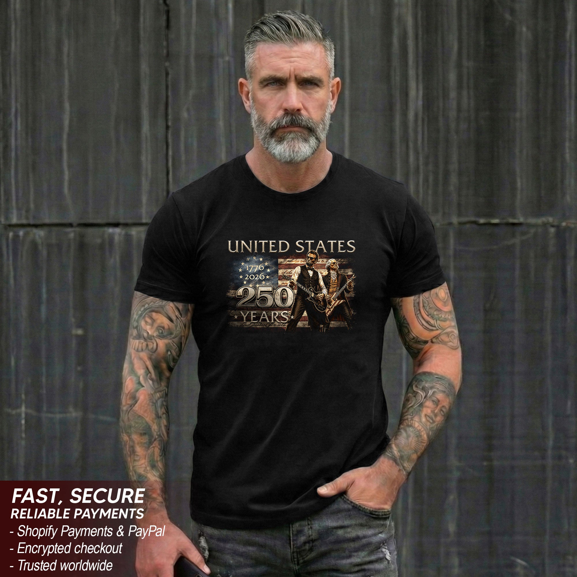 Lincoln Washington 1776-2026 Presidents T Shirt - Patriotic Graphic Unisex Apparel - Rust Field Wear
