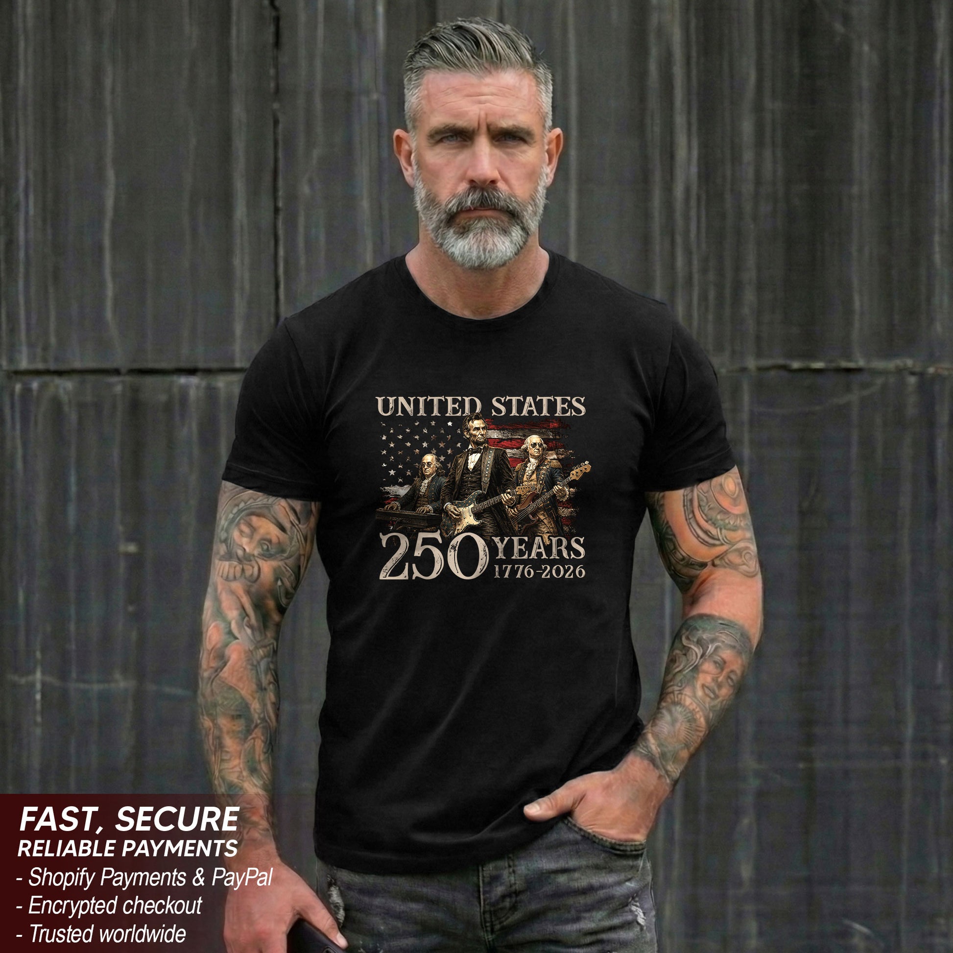 Graphic 1776-2026 Lincoln Presidents T Shirt - Patriotic Unisex Summer Wear Item - Rust Field Wear