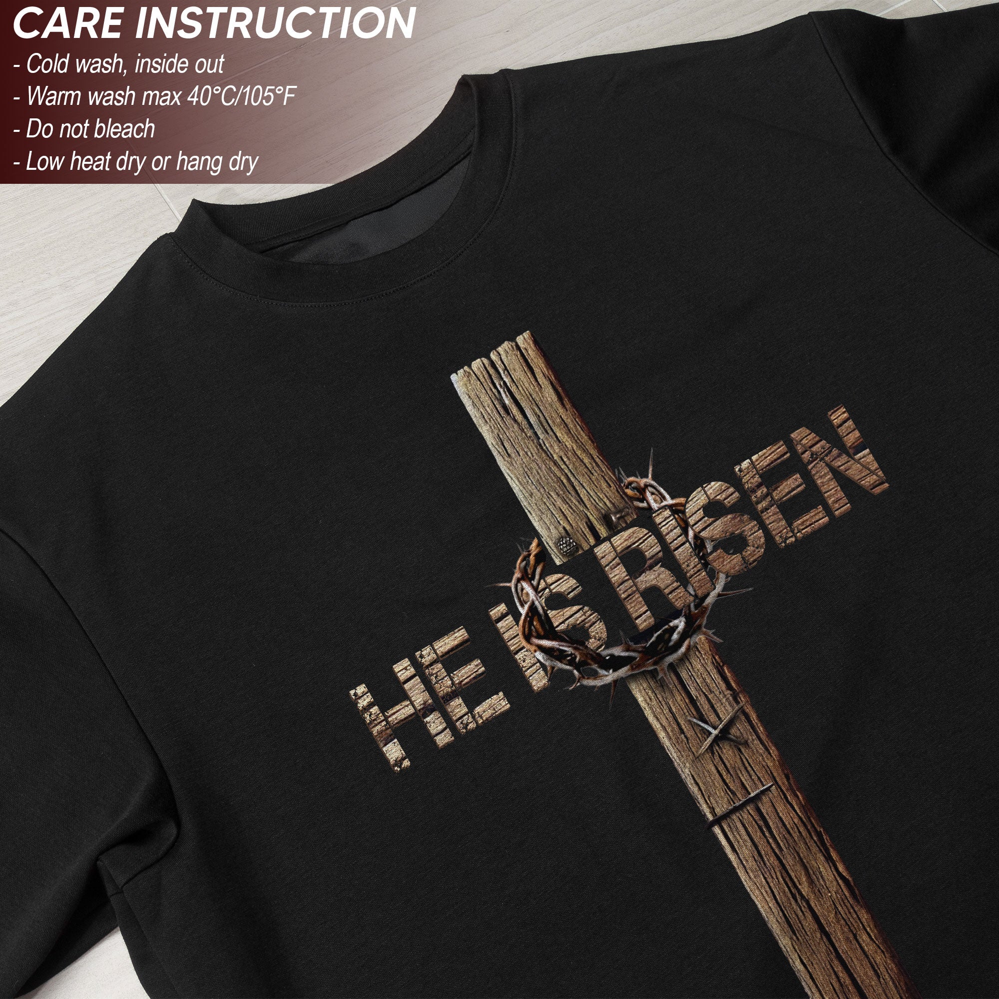 He Is Risen T-Shirt – Resurrection Cross