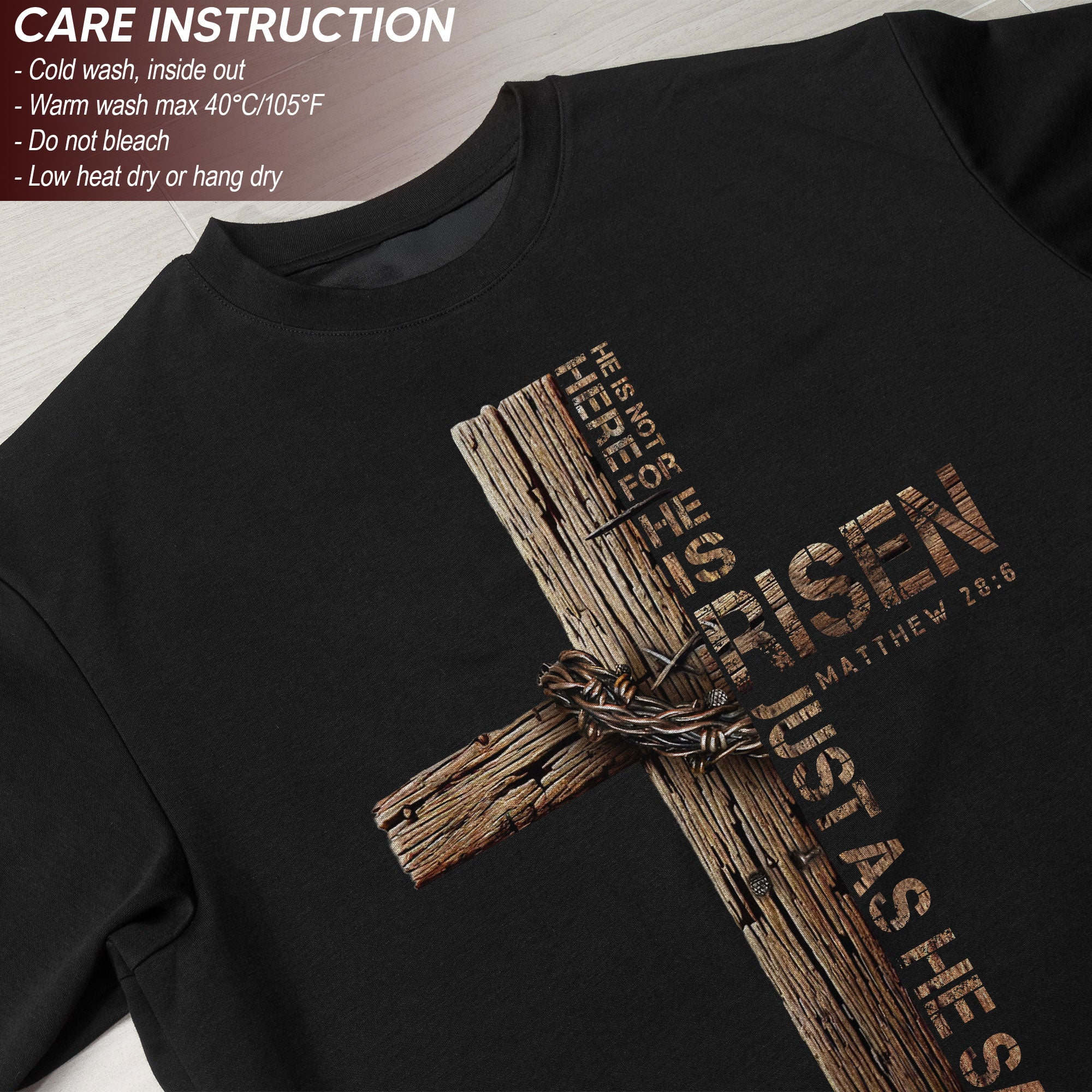 He Is Risen T-Shirt – Just As He Said (Matthew 28:6)