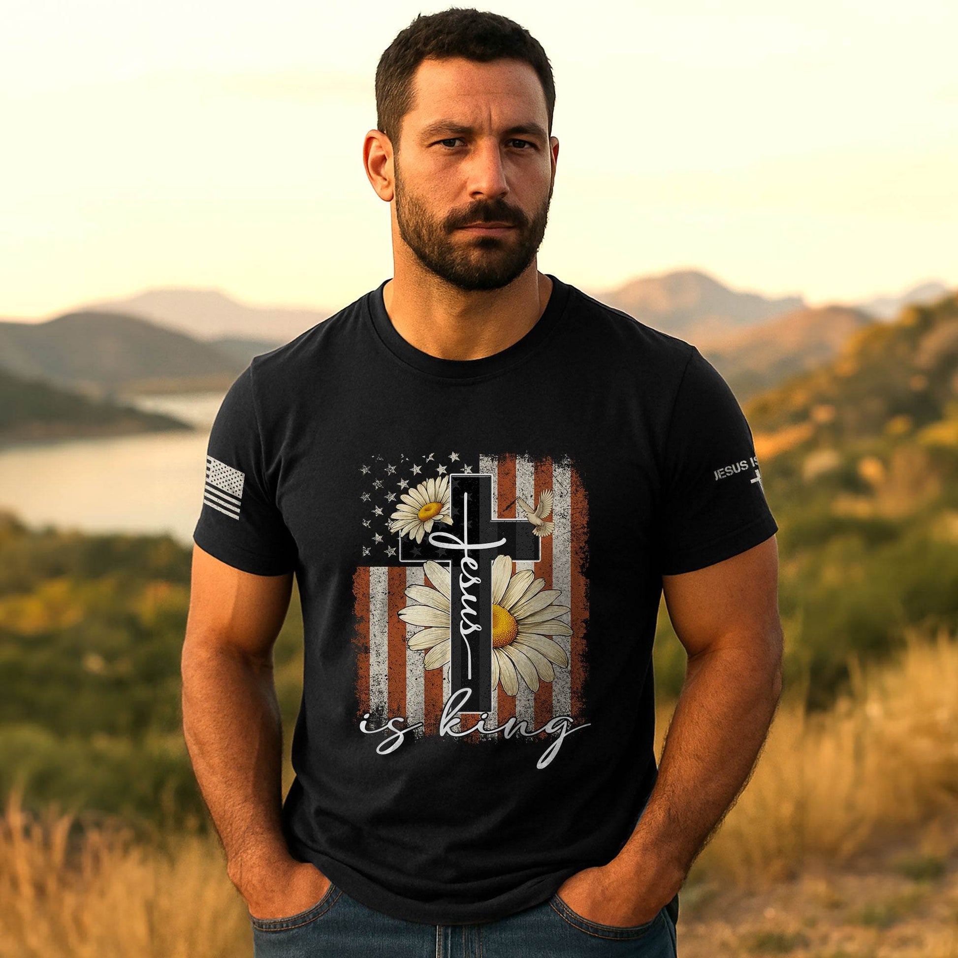 Jesus Is King Christian T-Shirt - Rust Field Wear