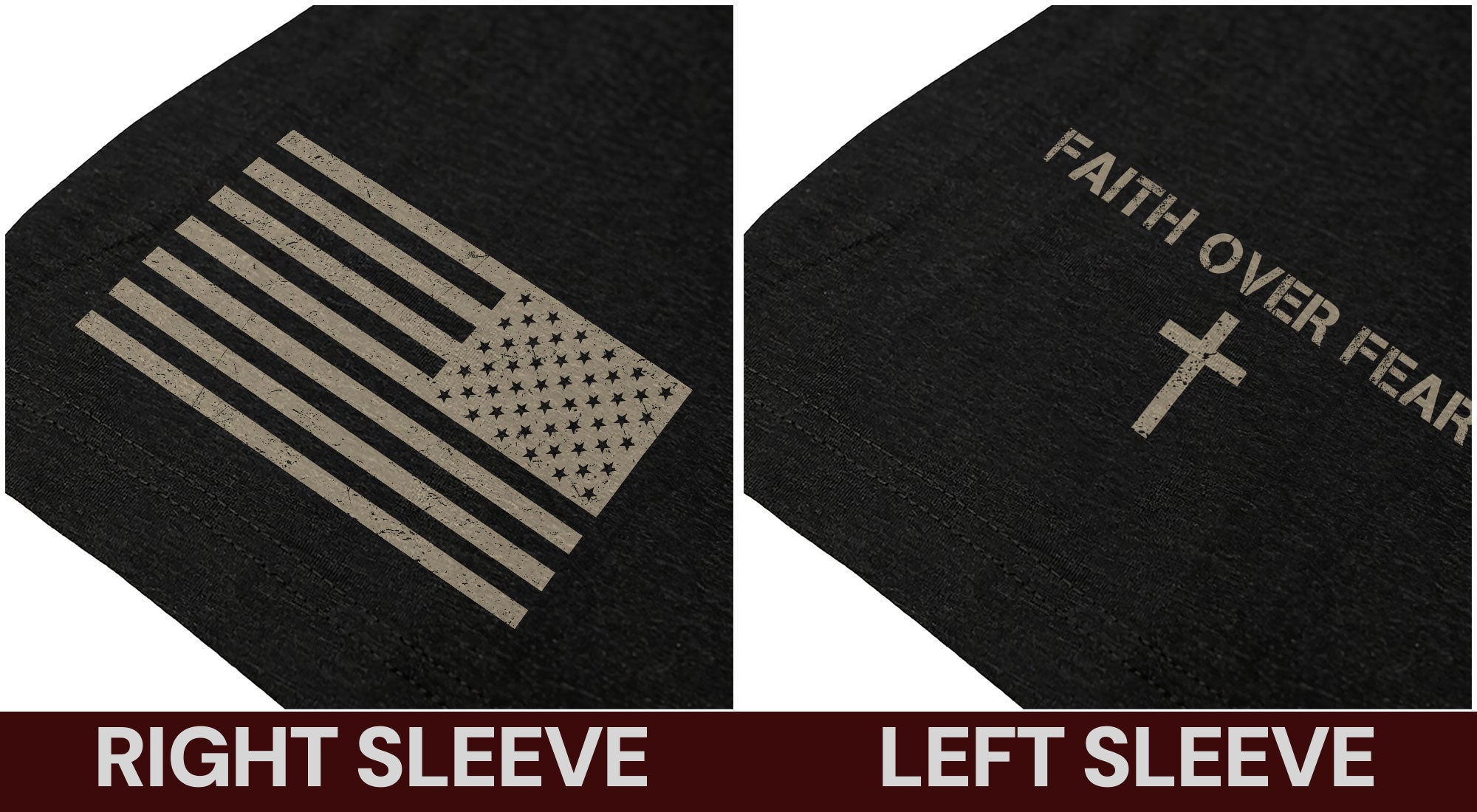 Faith Over Fear American Flag Cross Crown of Thorns Psalms 118 6 Christian T-Shirt