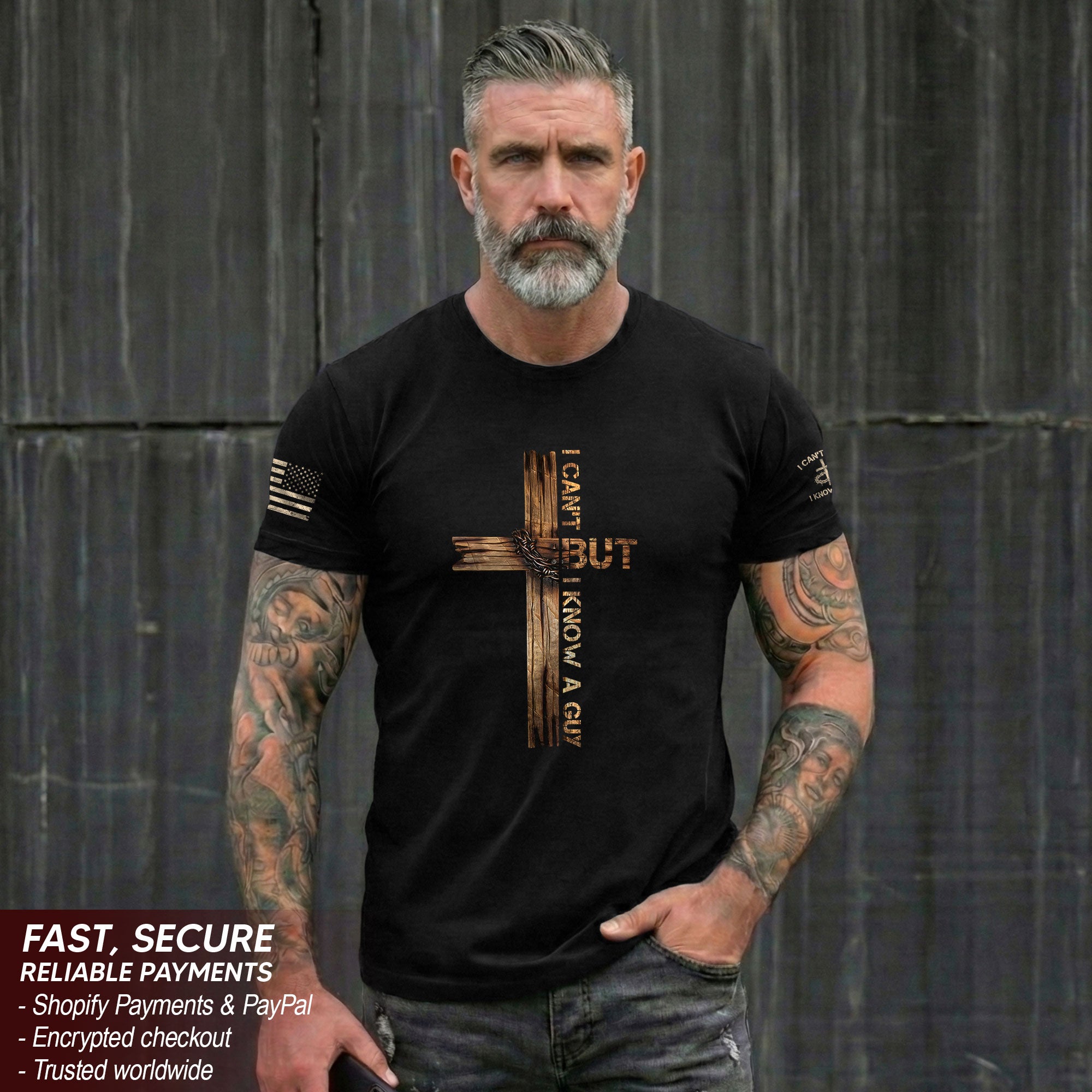 I Can’t But I Know a Guy T-Shirt – Bold Christian Cross Shirt for Men