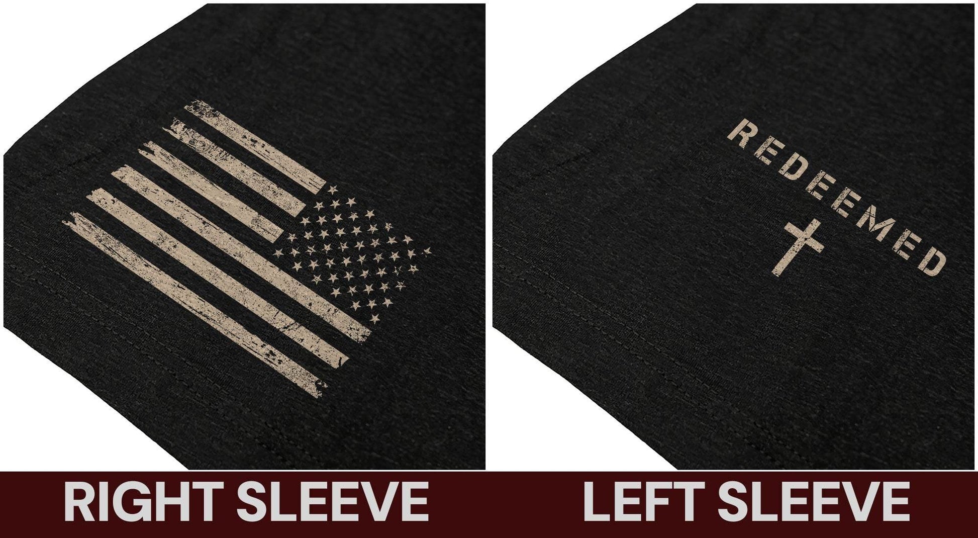 Redeemed by Christ T-Shirt – American Flag Cross - Rust Field Wear
