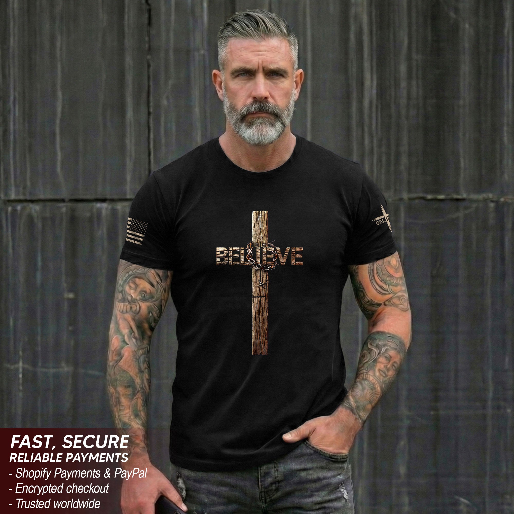 Believe Cross Crown Of Thorns Christian T-shirt