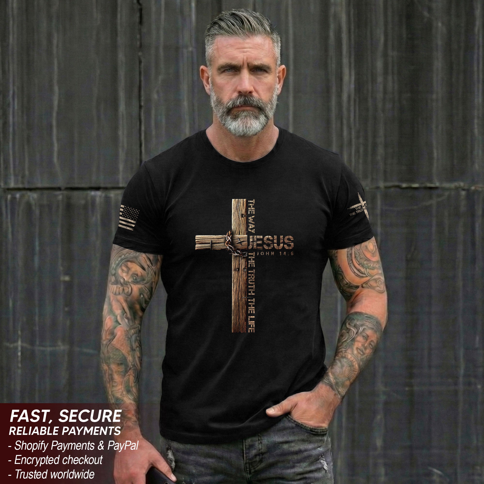 Jesus Is the Way T-Shirt – John 14:6 Cross Design