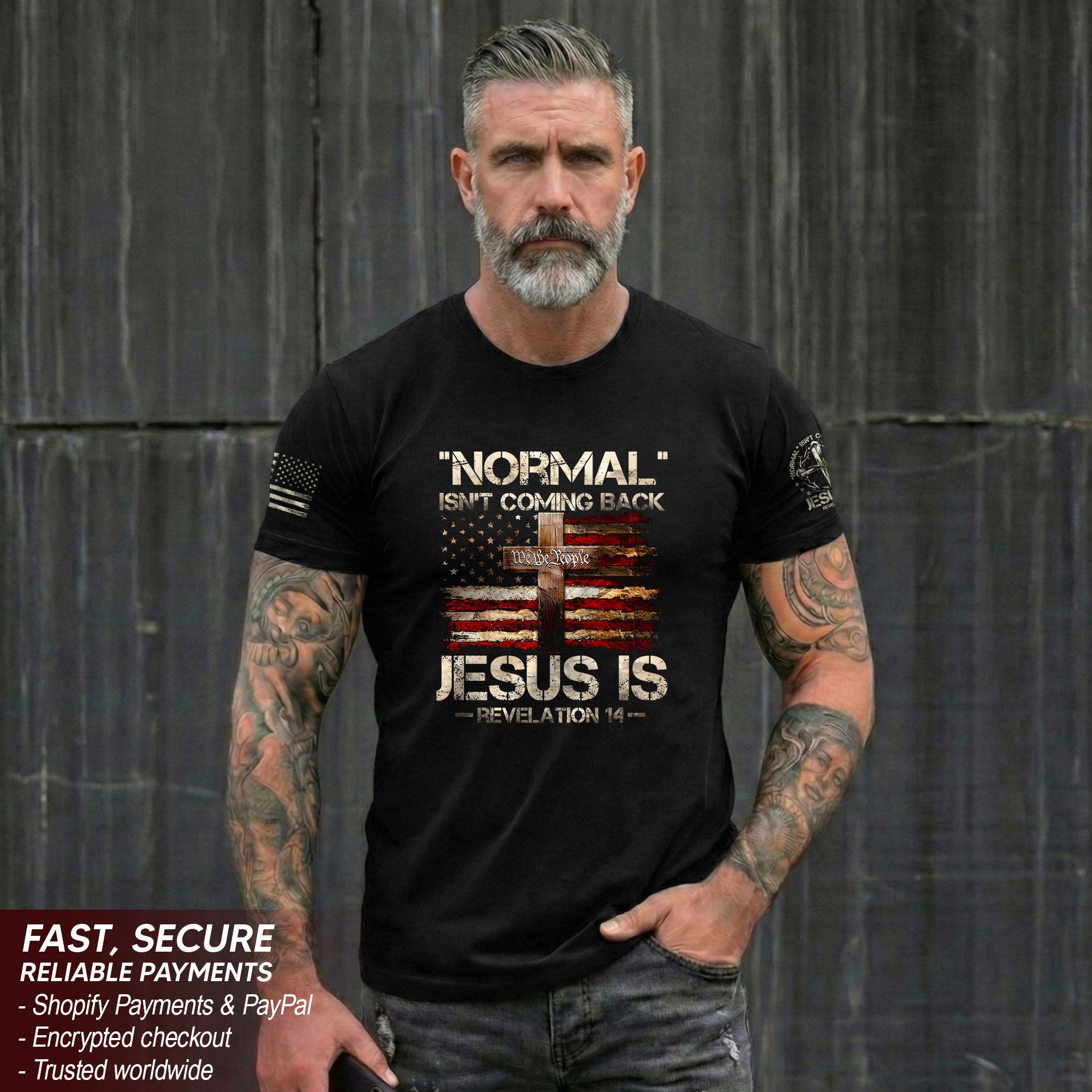 Jesus Is Coming Back – Revelation 14 Patriotic Faith T-shirt