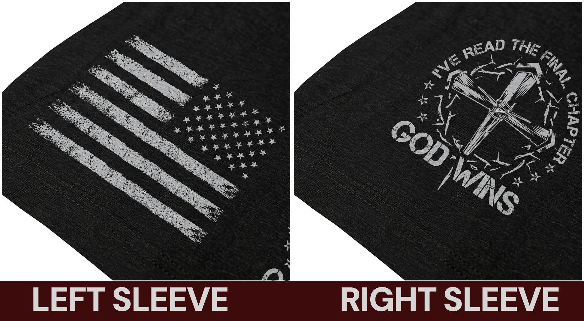 God Wins Christian American Flag Cross T-shirt - Rust Field Wear