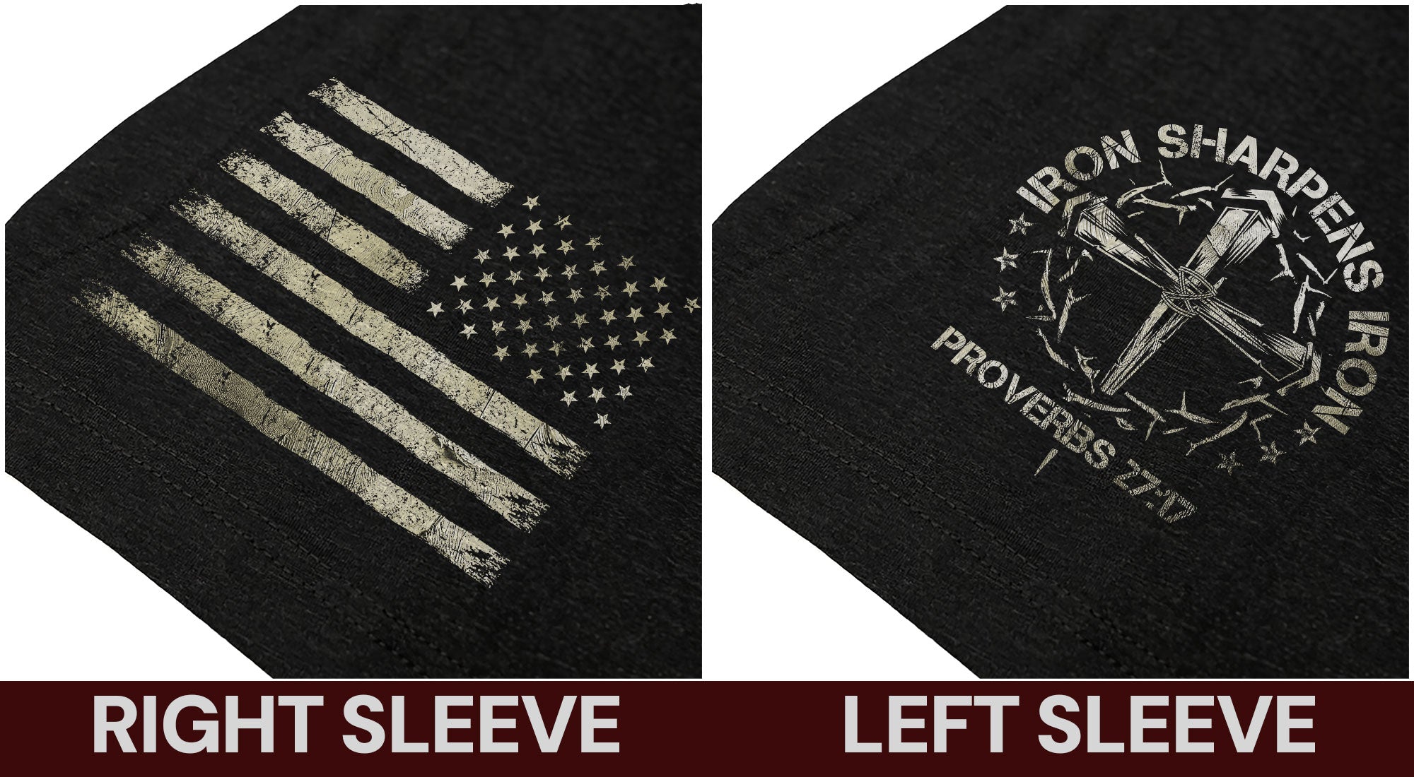 Iron Sharpens Iron T-Shirt – Proverbs 27:17 Patriotic Christian Tee