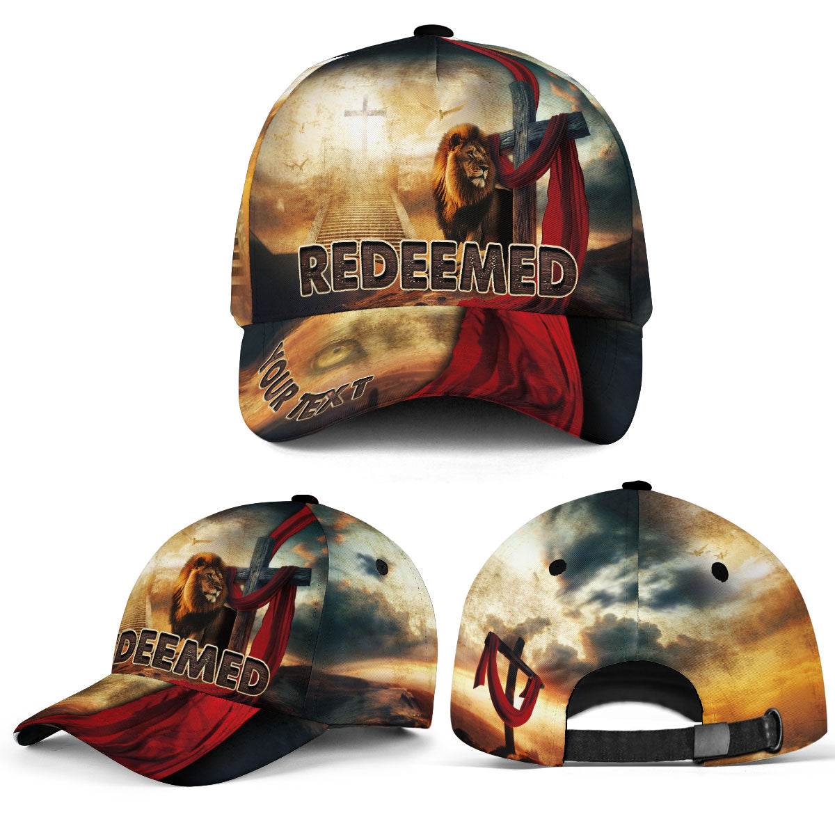 REDEEMED Custom Lion & Cross Cap – The Way, The Truth, The Life - Rust Field Wear