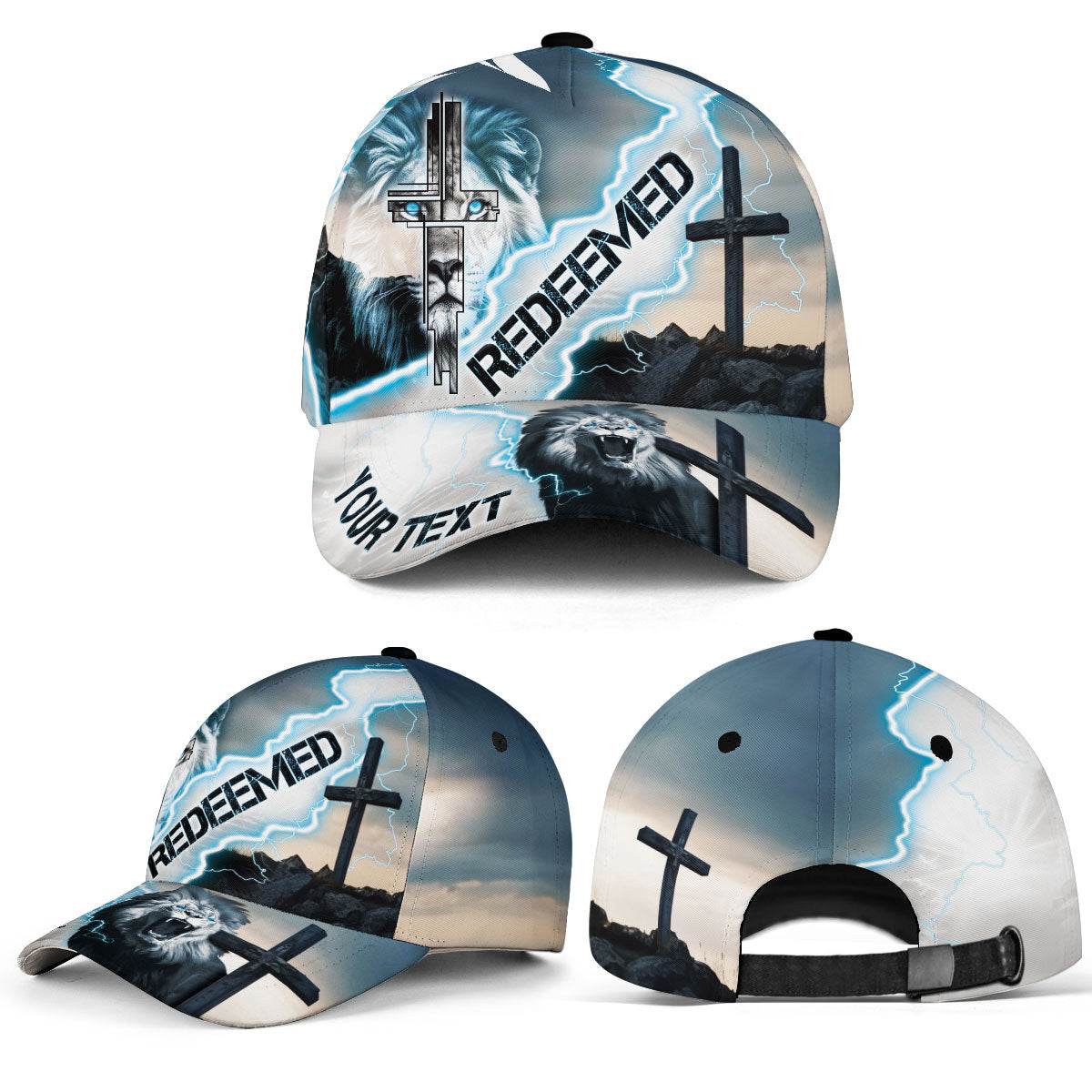 REDEEMED – White Lion of Judah Christian Customized Hat - Rust Field Wear