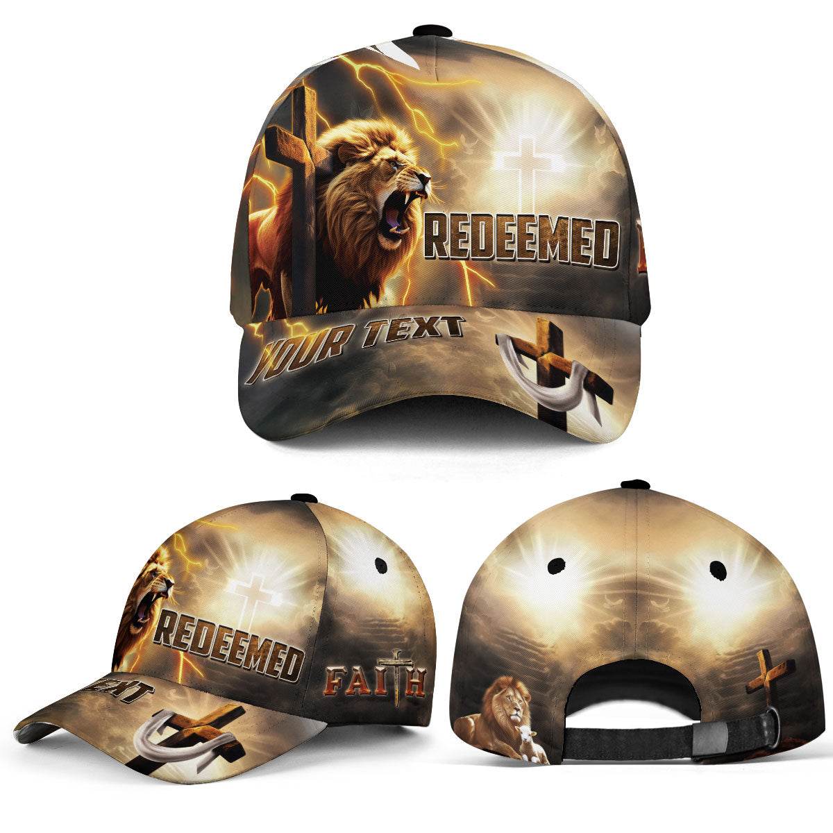 REDEEMED – Roaring Lion & Glorious Cross Customized Hat - Rust Field Wear