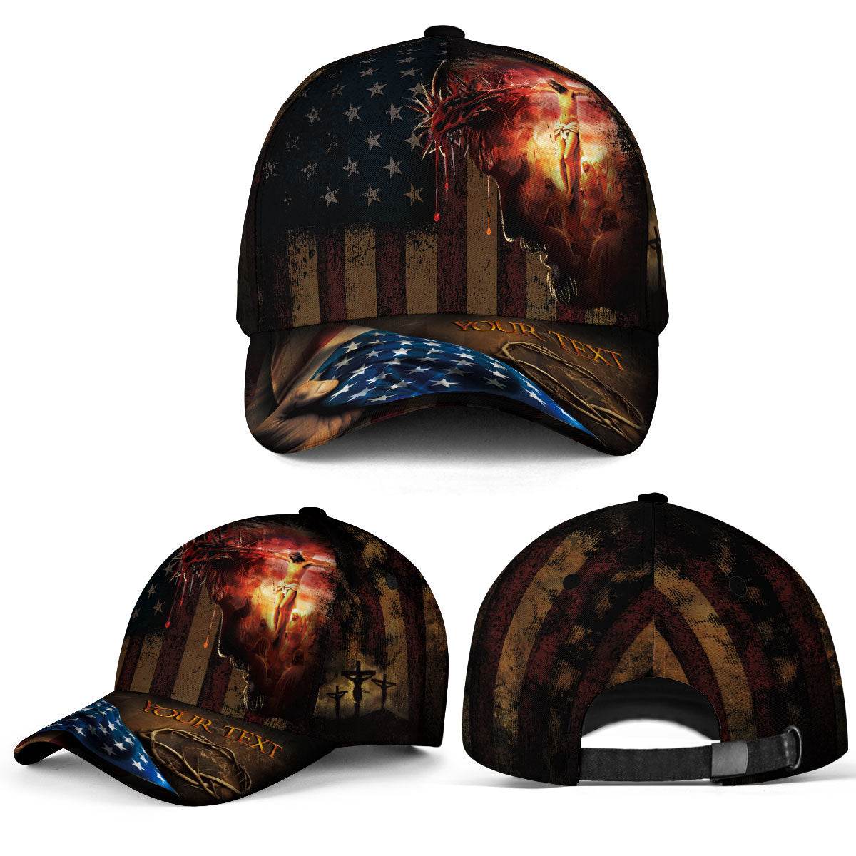 Crown of Thorns – Blood-Bought Freedom Customized Hat - Rust Field Wear