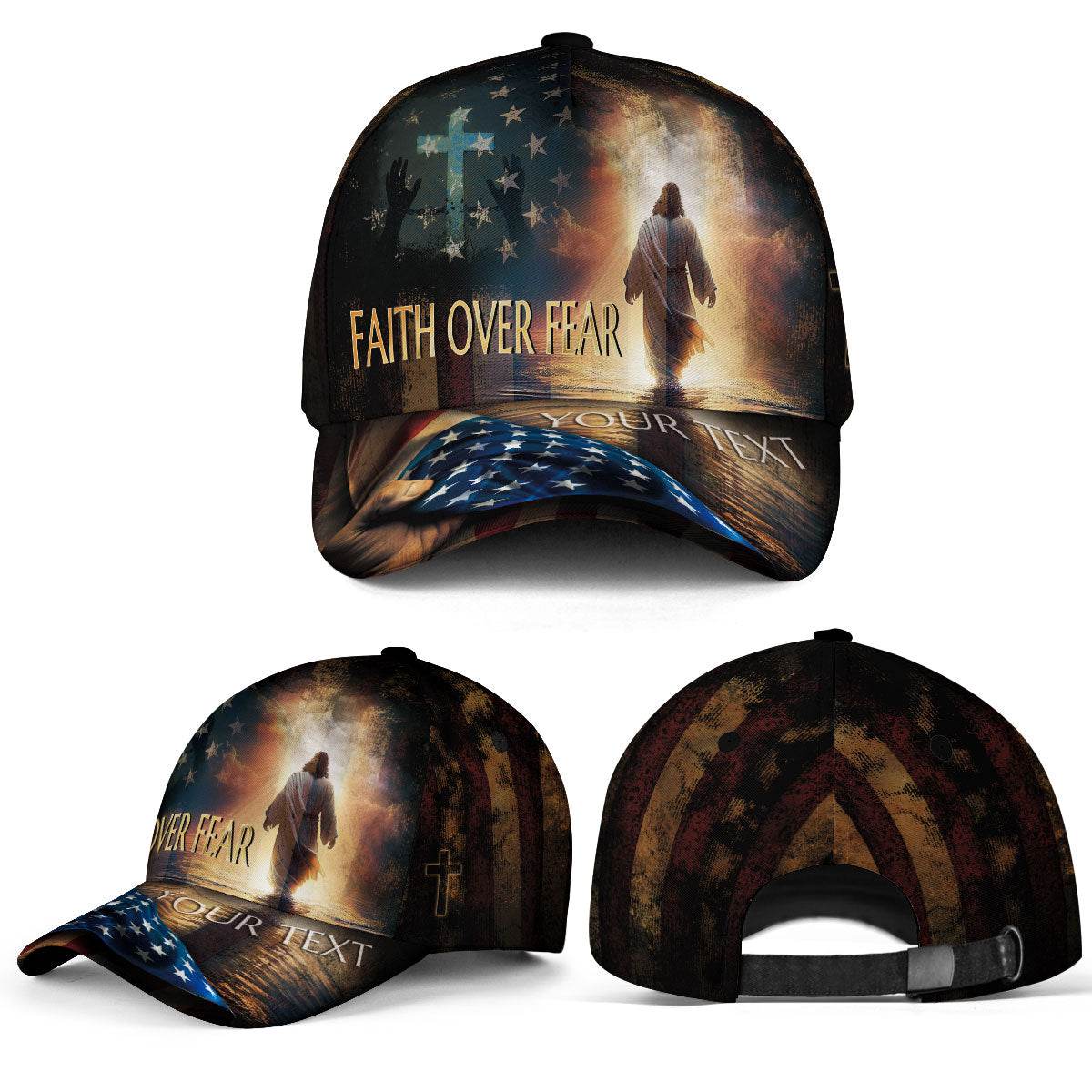 Faith Over Fear – Jesus Walks With Me Custom Hat - Rust Field Wear
