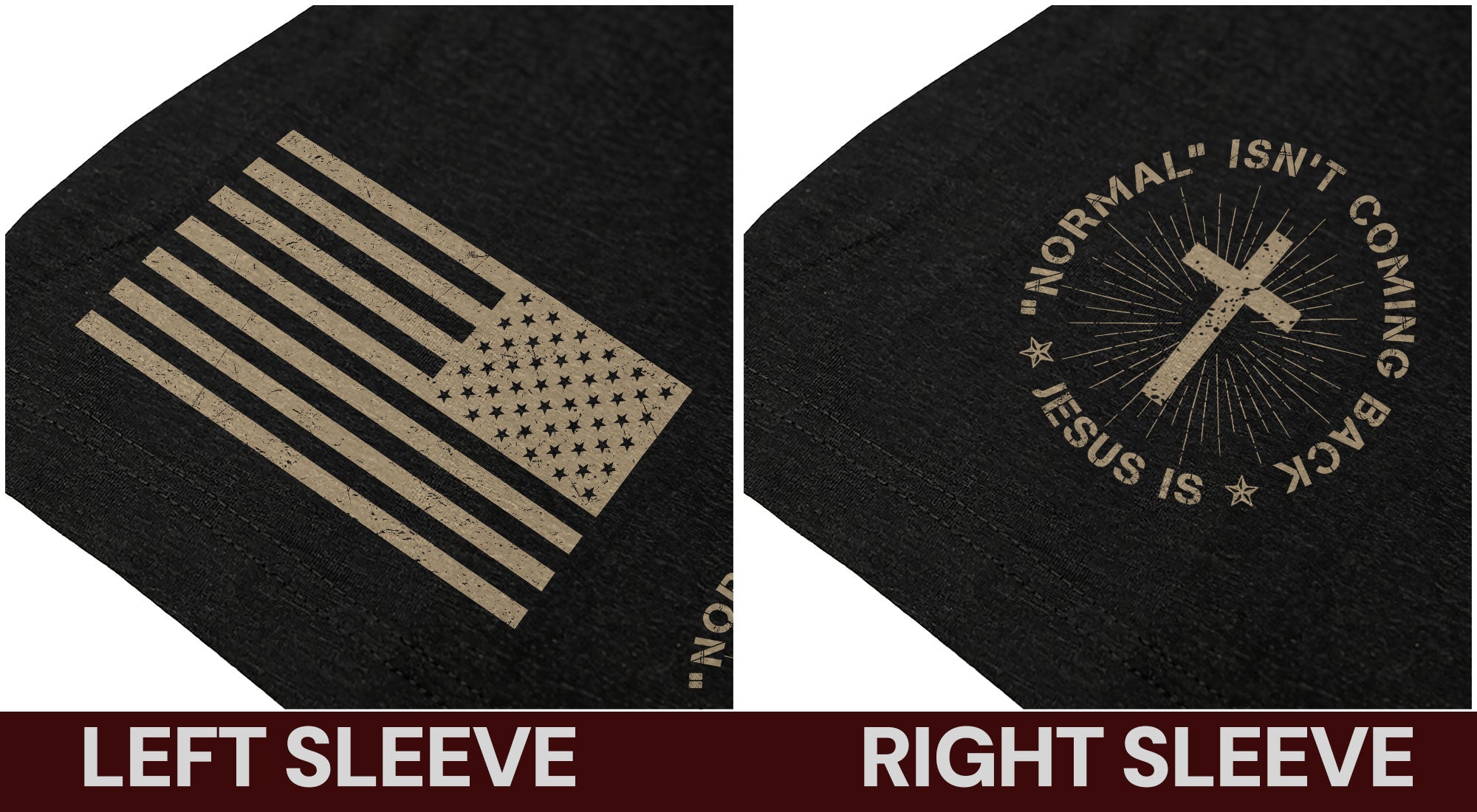 Jesus Is Coming Shirt – “Normal Isn’t Coming Back” Revelation 1:4 USA Flag Cross Tee