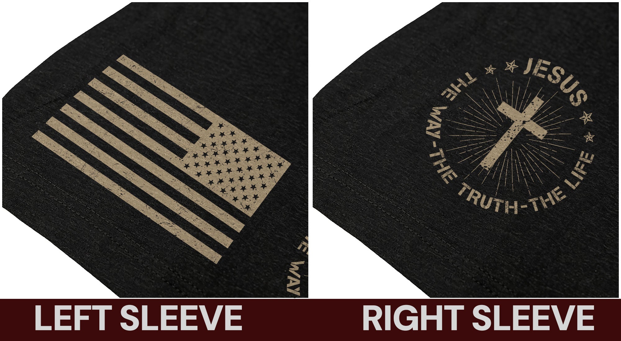Jesus Shirt – The Way The Truth The Life USA Flag Cross Christian Tee