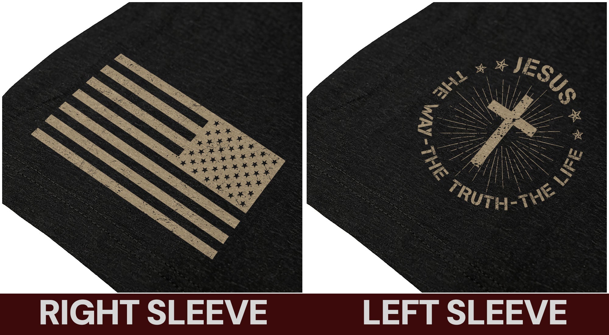 Jesus Shirt – The Way The Truth The Life USA Flag Cross Christian Tee