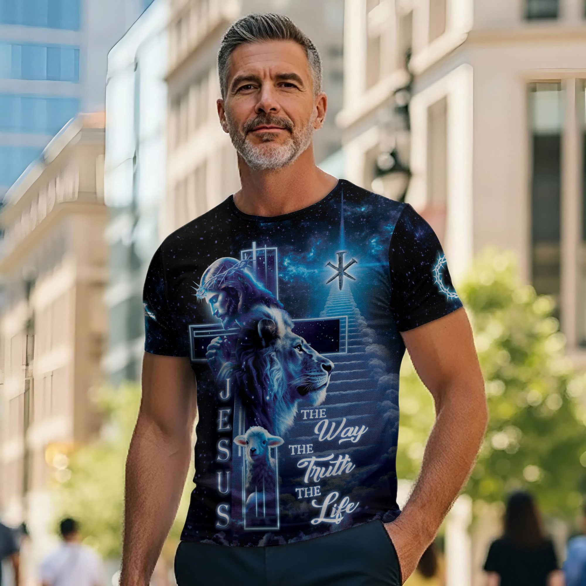 Lion and Lamb Galaxy Christian Shirt
