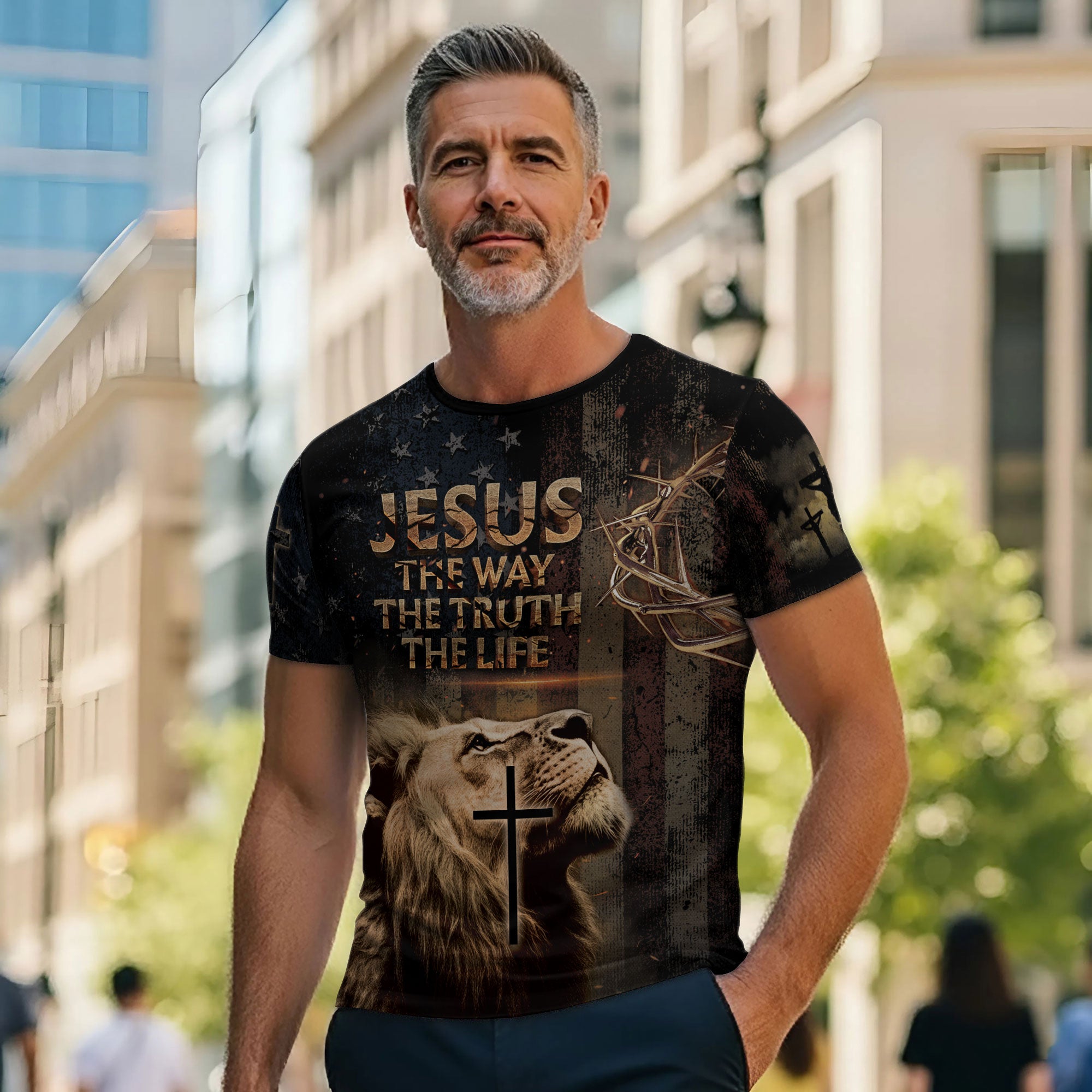 Jesus Is the Truth | Crown of Thorns & Patriotic Lion Faithwear
