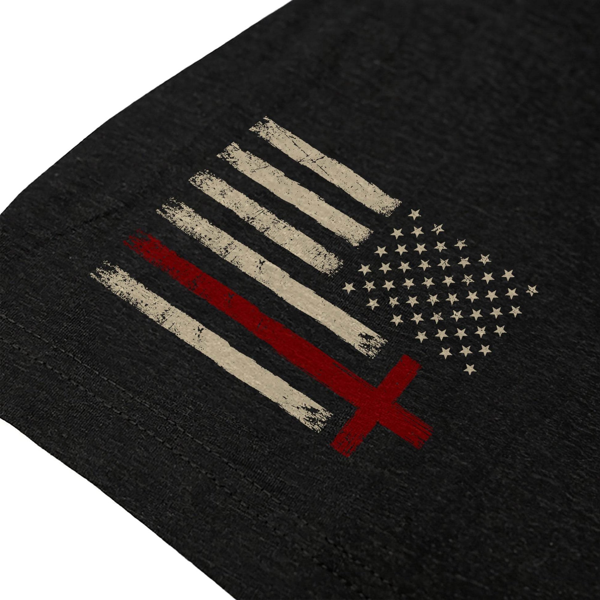BELIEVE Christian T-Shirt – American Flag Cross & Crown of Thorns - Rust Field Wear