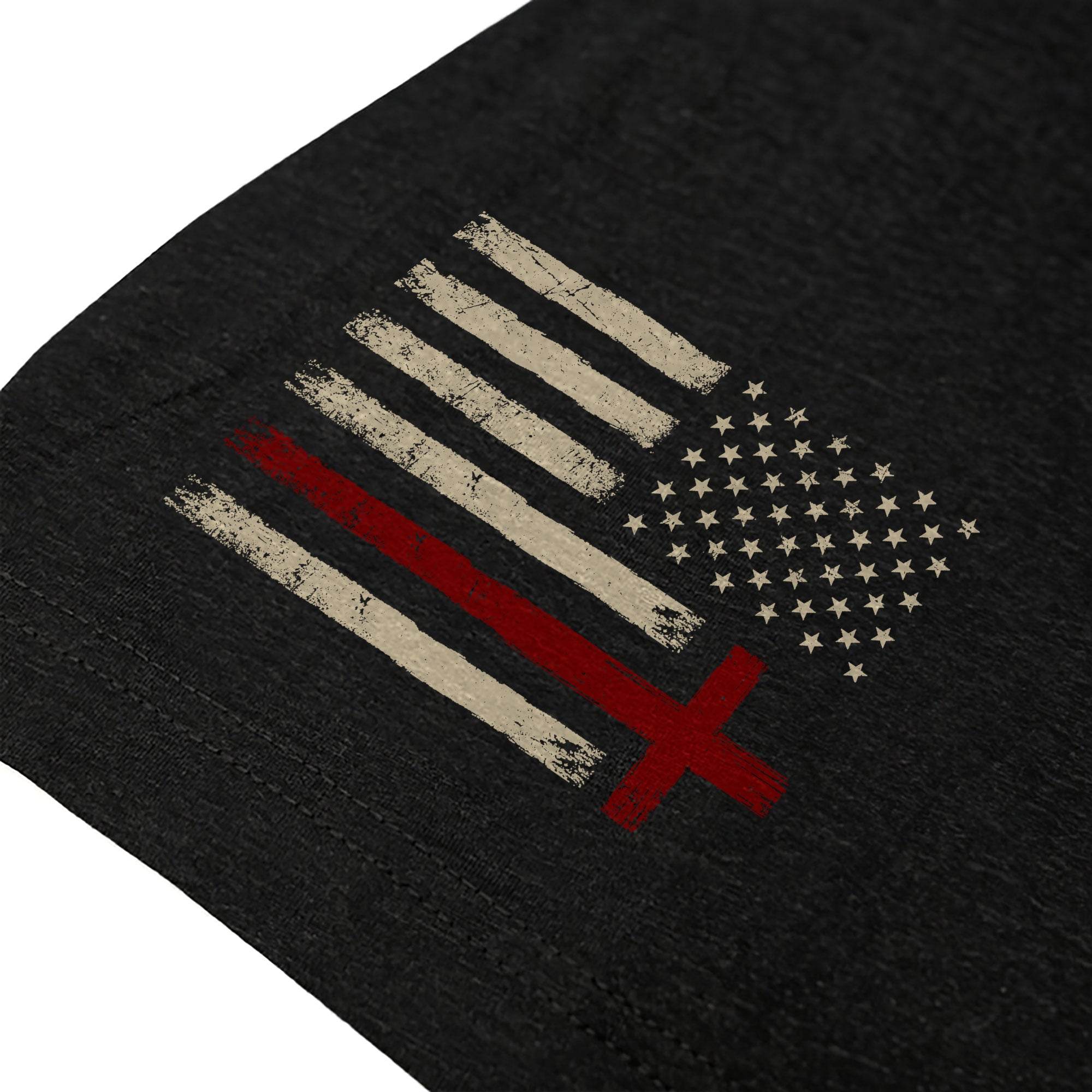 BELIEVE Christian T-Shirt – American Flag Cross & Crown of Thorns - Rust Field Wear