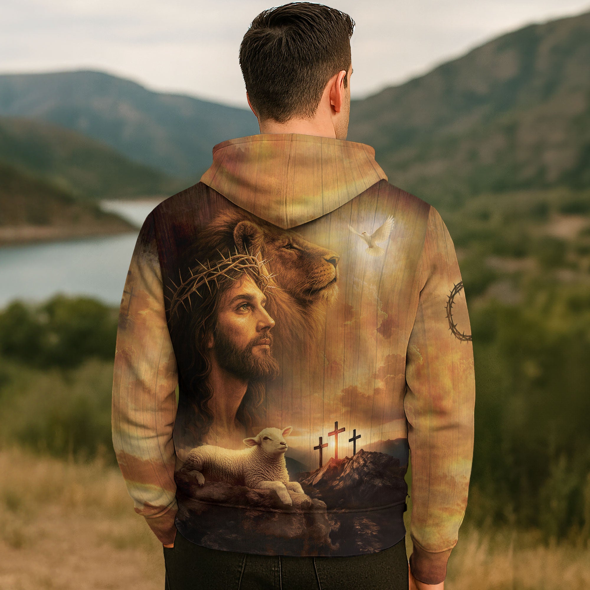 I Can Do All Things Through Christ Jesus Lion and Lamb Christian Hoodie