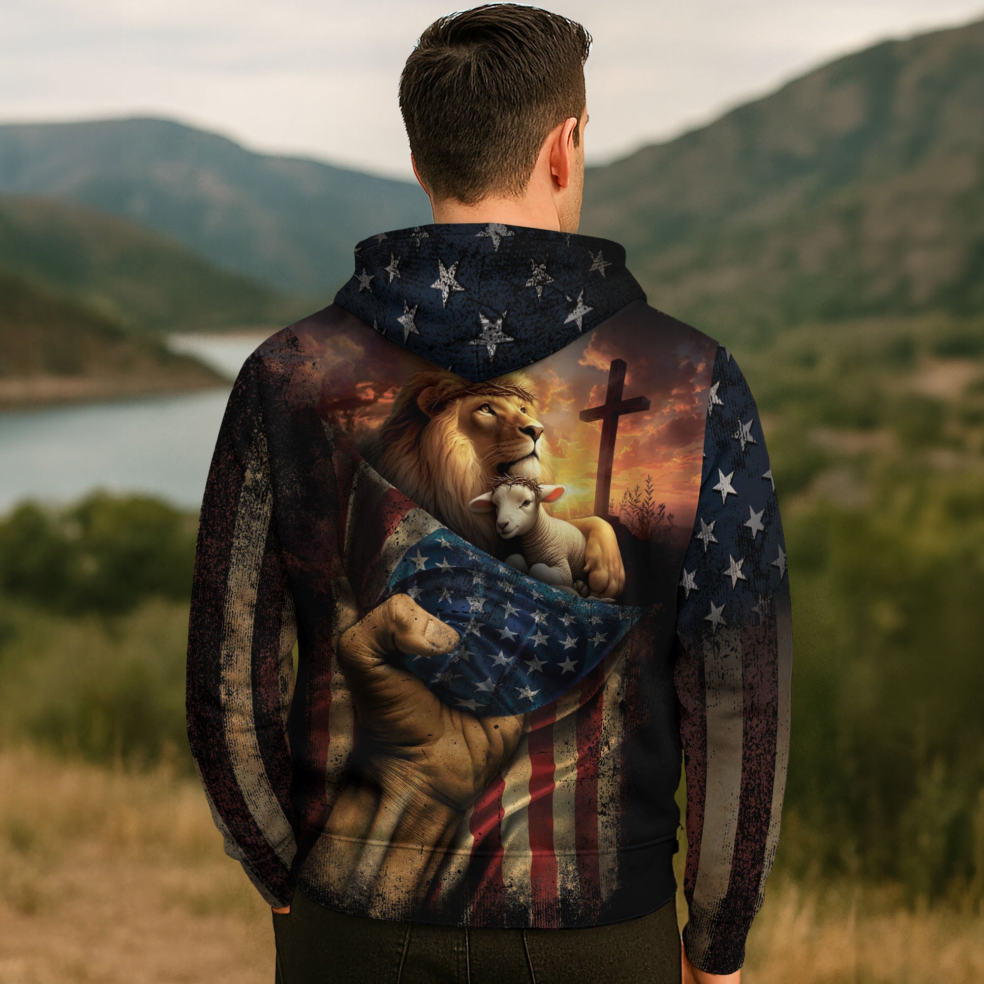 Philippians 4:13 Lion and Lamb I Can Do All Things Through Christ Hoodie