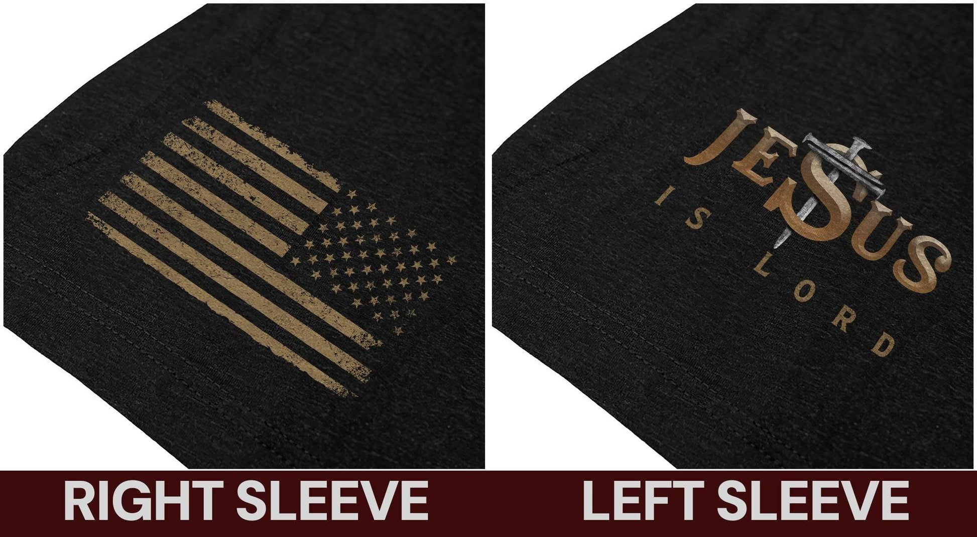 Jesus Is Lord Cross & American Flag T-Shirt - Rust Field Wear