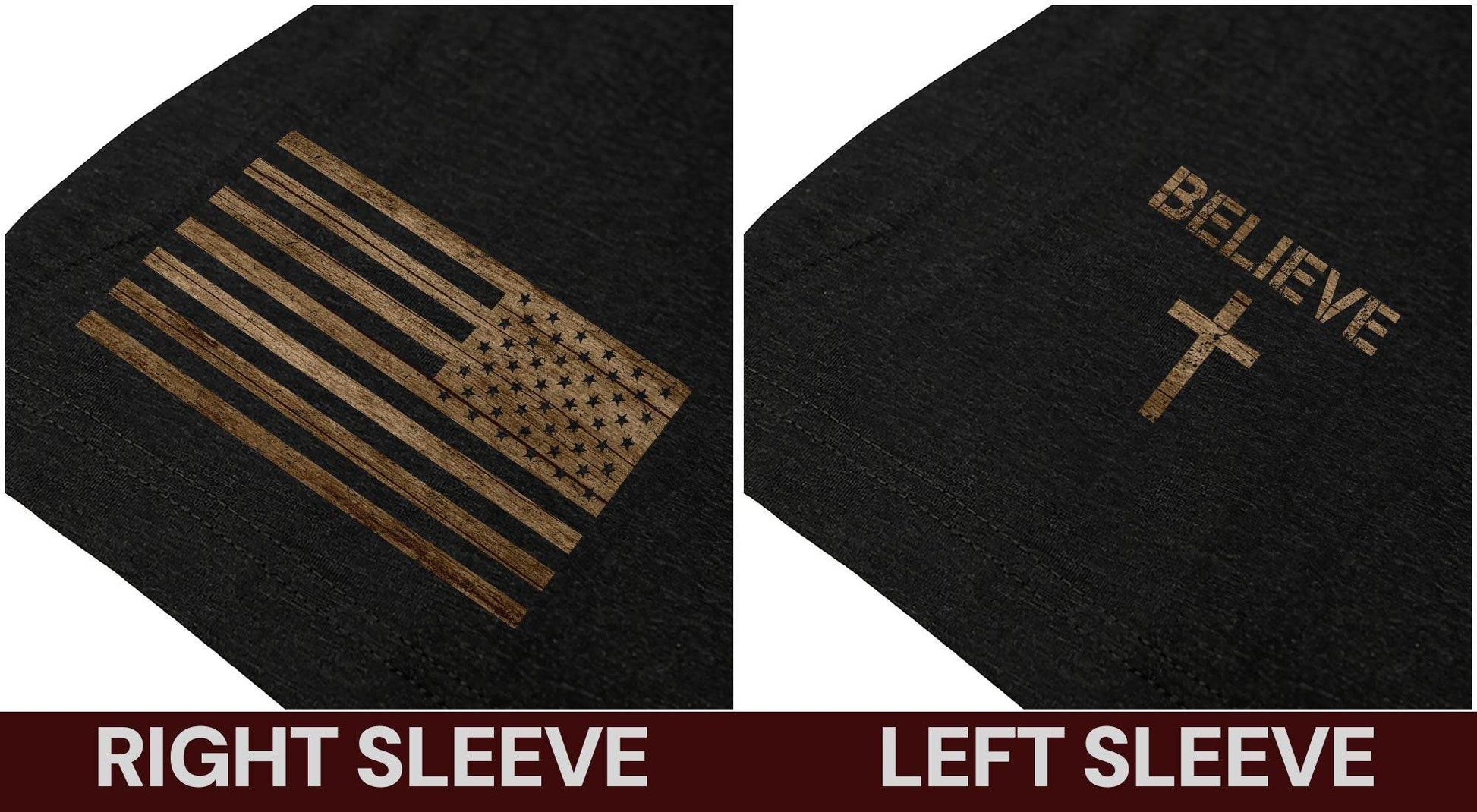 Believe American Flag Cross Christian T-Shirt - Rust Field Wear