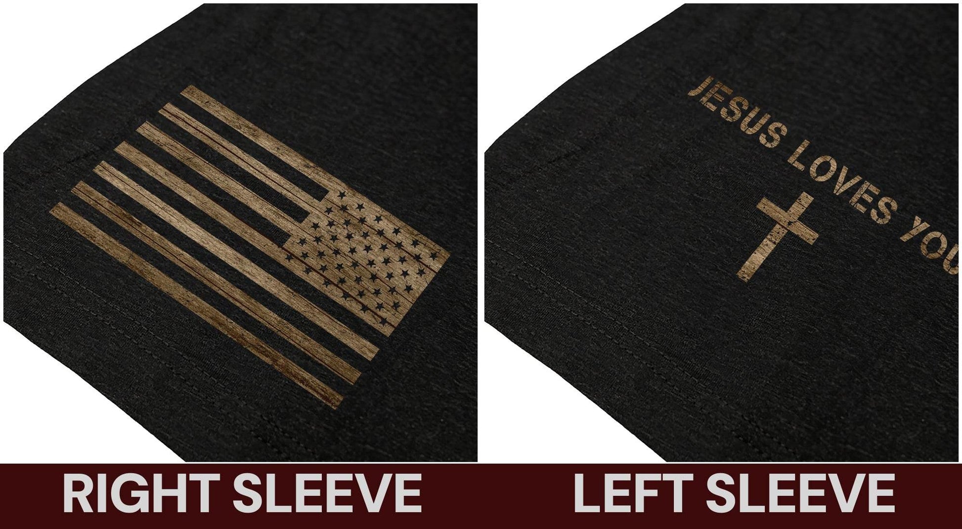 Jesus Loves You American Flag Cross Christian T-Shirt - Rust Field Wear