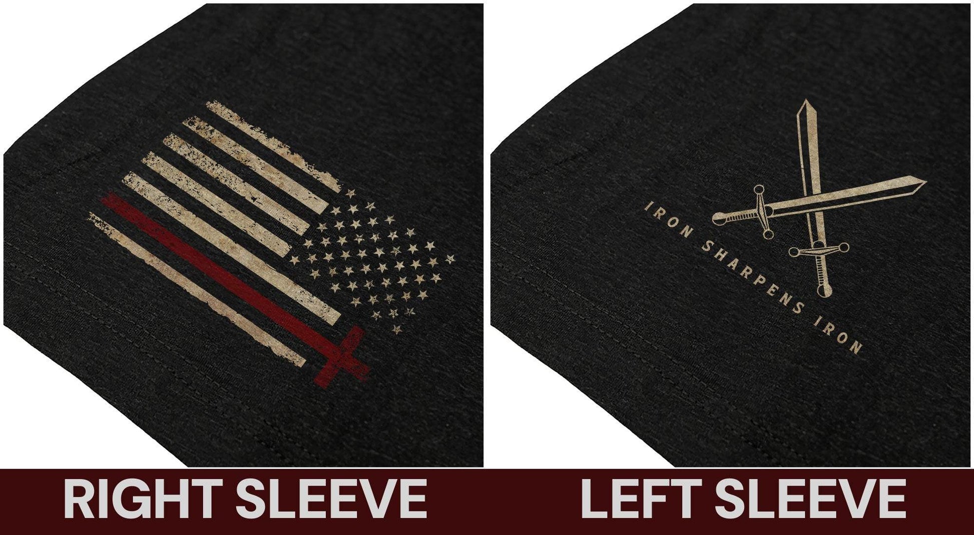 Iron Sharpens Iron Cross American Flag T-Shirt - Rust Field Wear