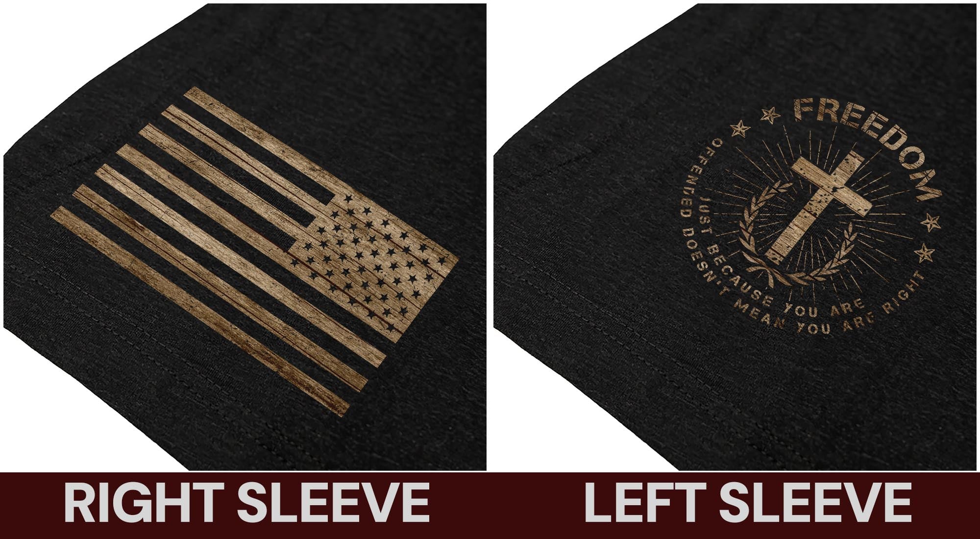 Freedom Memorial American Flag Cross T-Shirt