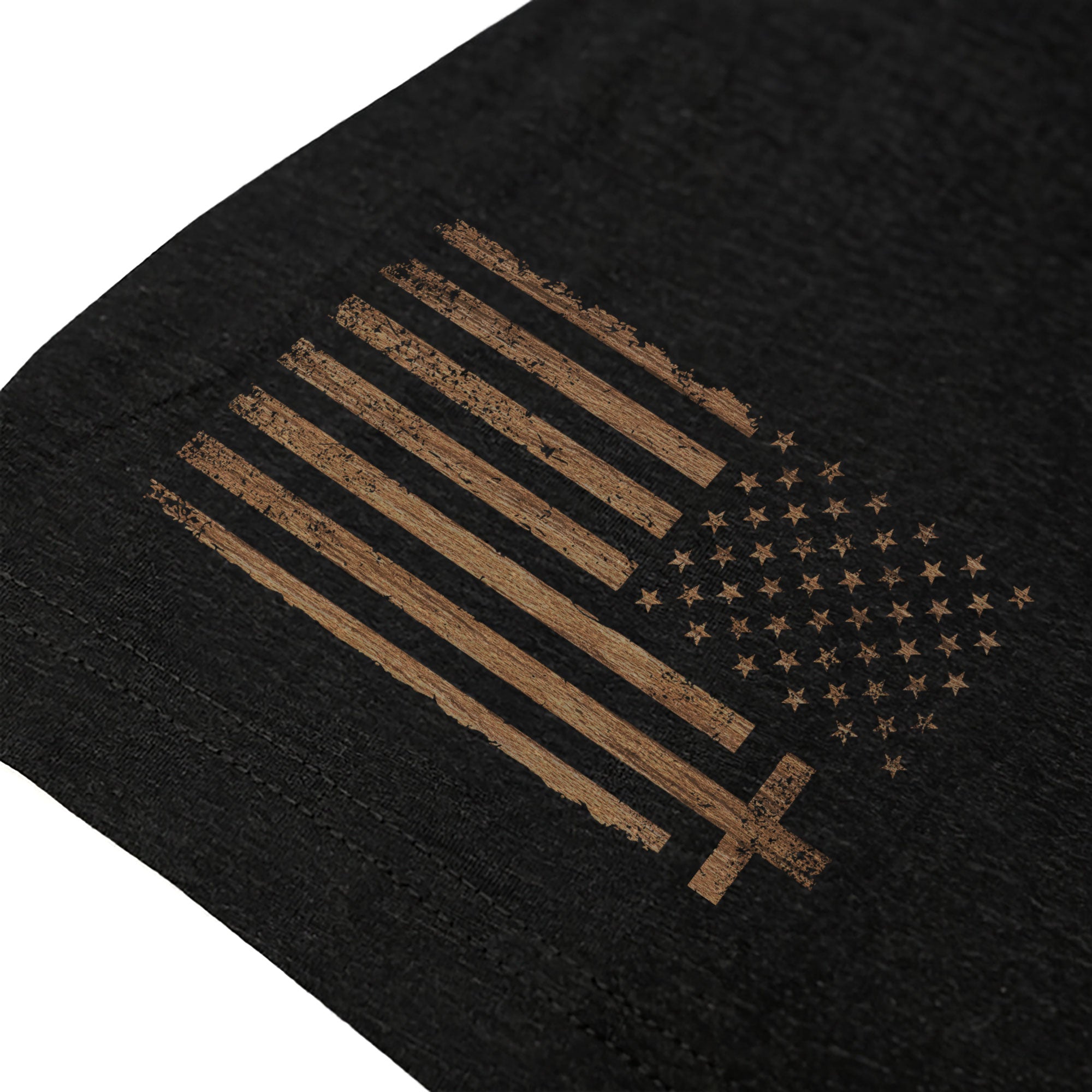 Faith Over Fear Wooden Cross American Flag Christian T-Shirt