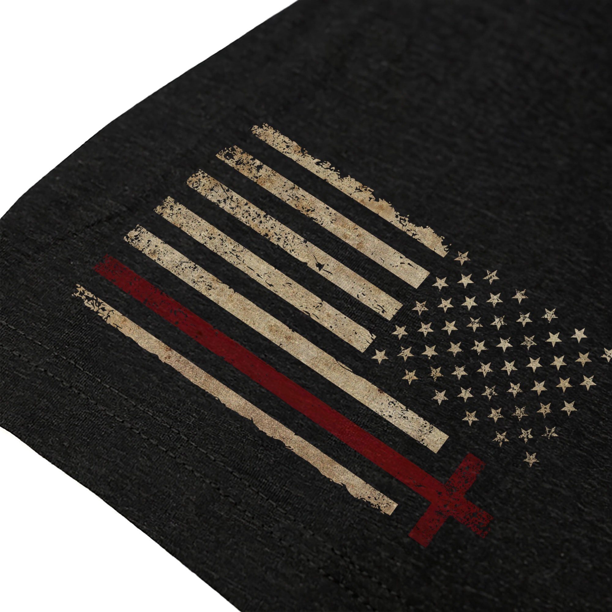 Faith Over Fear Cross American Flag Christian T-Shirt Psalm 118:6 Design