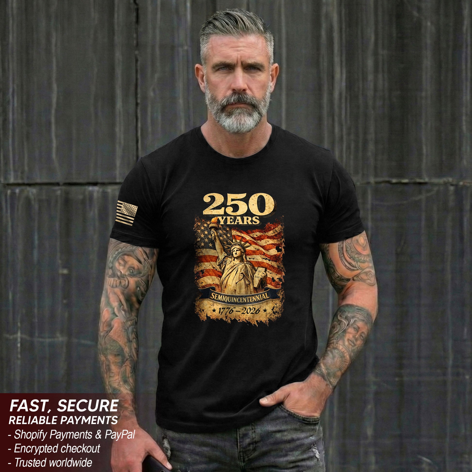 USA 250th Anniversary 250 Years Shirt 1776-2026 Patriotic - Rust Field Wear