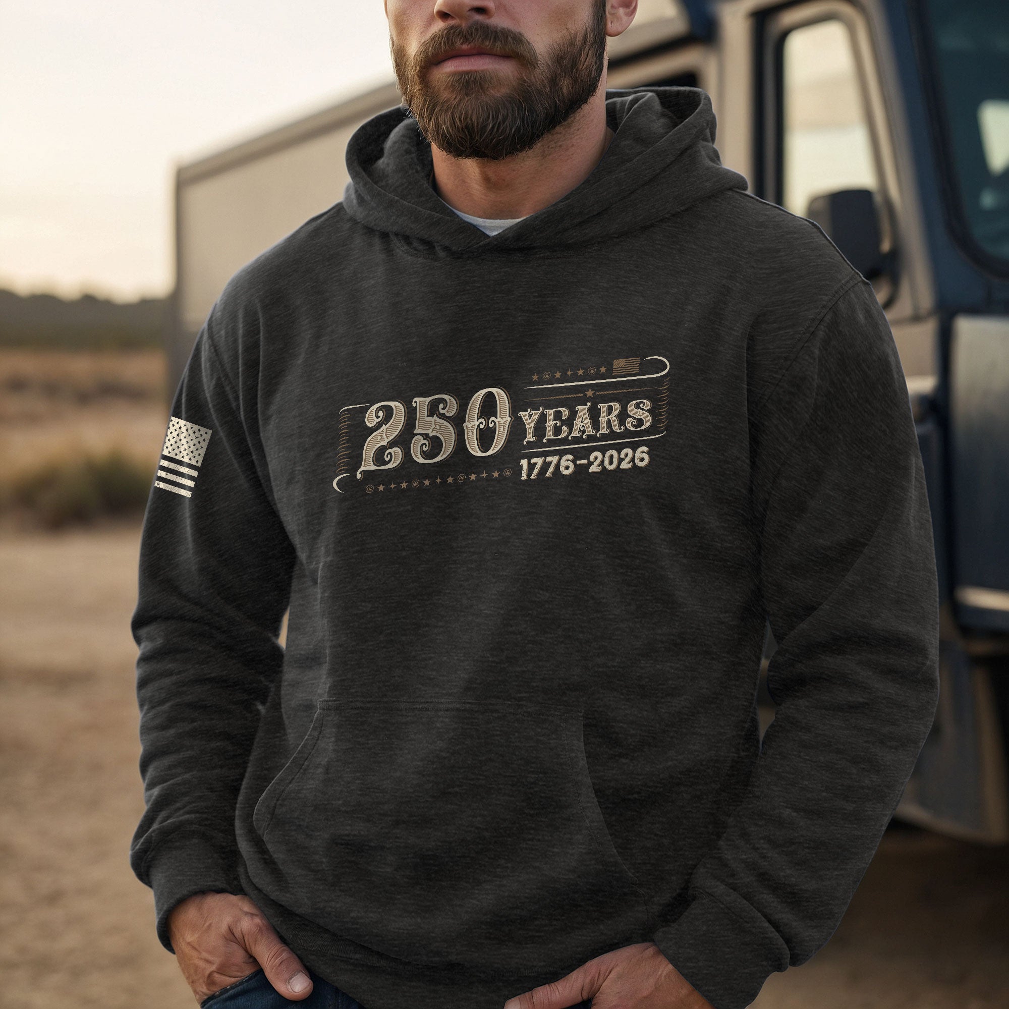 USA 250th Anniversary Semiquincentennial 250 Years Hoodie 1776-2026 Patriotic Western Style