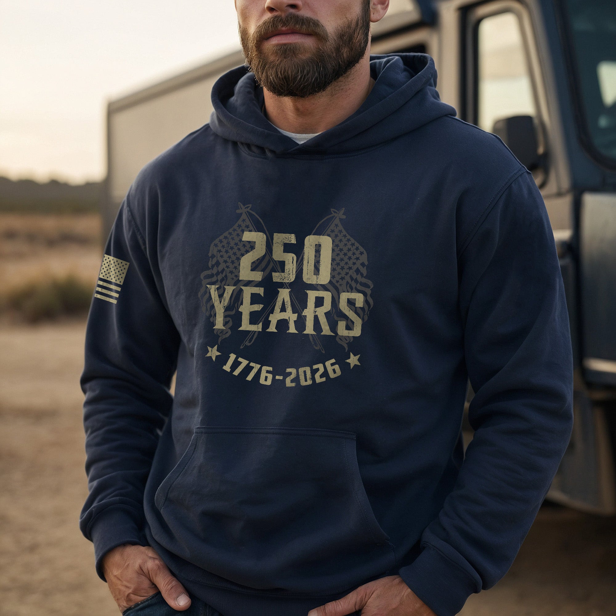 USA 250th Anniversary Semiquincentennial 250 Years Hoodie 1776-2026 Vintage American Flags Patriotic