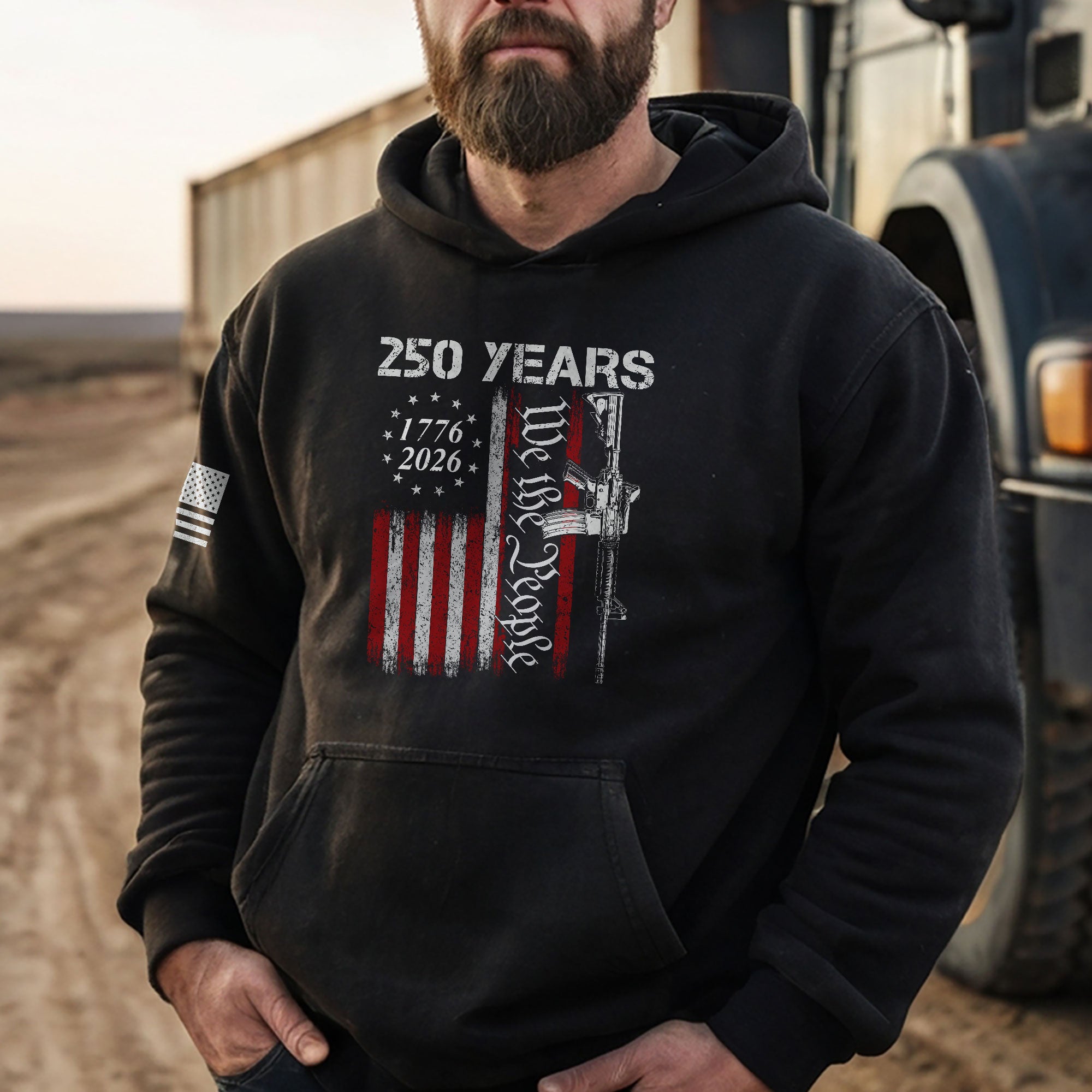 USA 250th Anniversary Semiquincentennial 250 Years Hoodie 1776-2026 We The People Distressed Patriotic