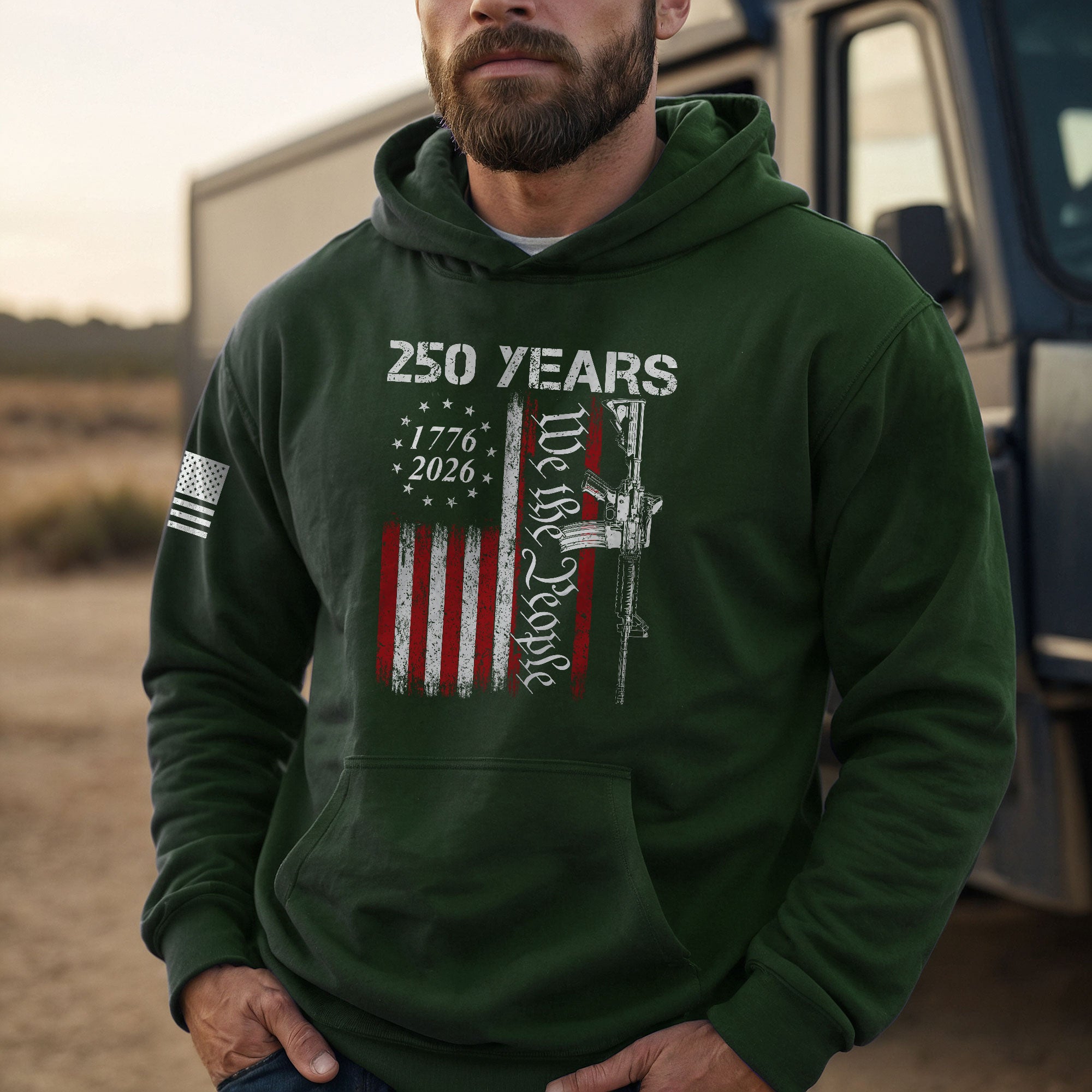 USA 250th Anniversary Semiquincentennial 250 Years Hoodie 1776-2026 We The People Distressed Patriotic